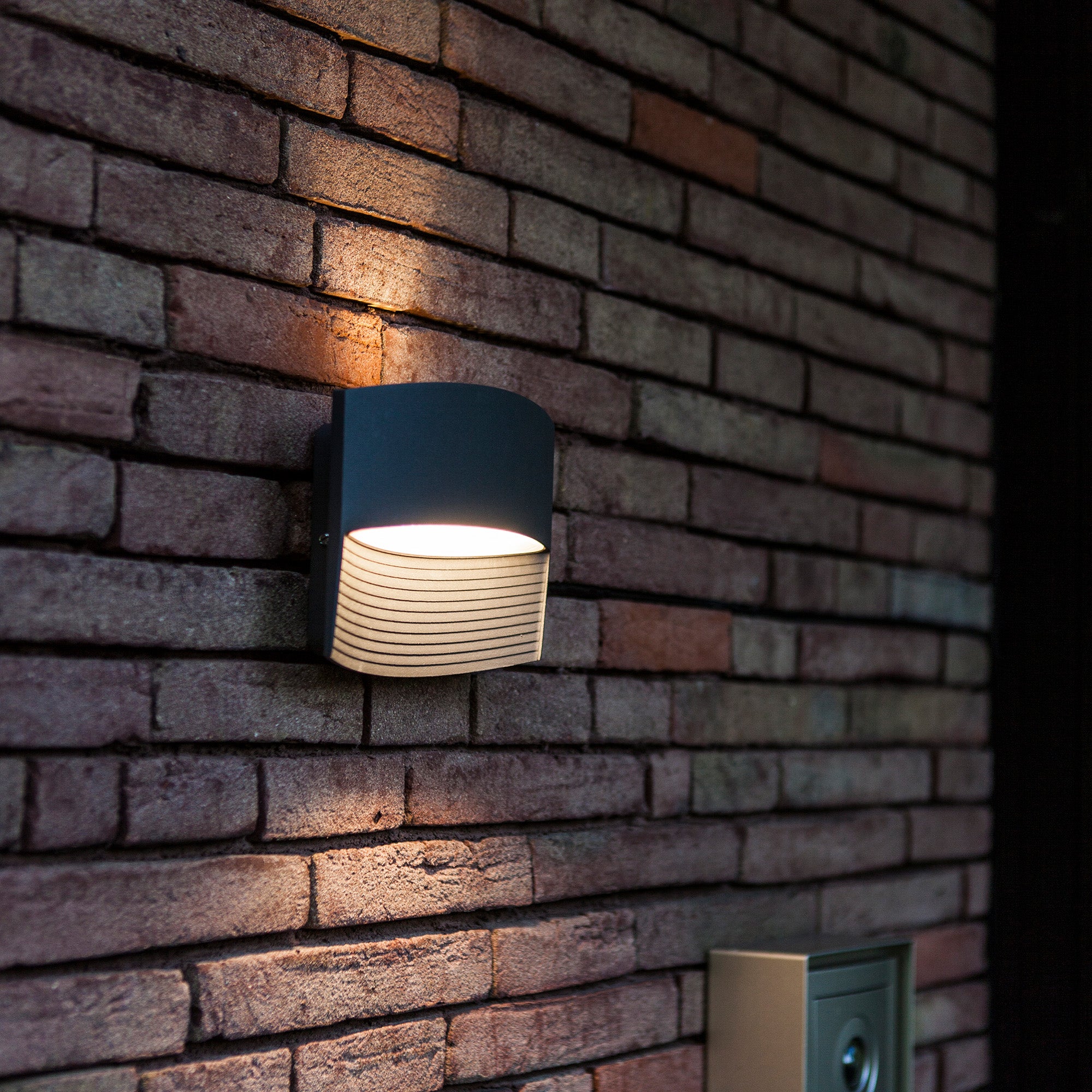 LOTUS LED zidna svjetiljka, tamno siva, 8.5W, 3000K, IP54, 140mm