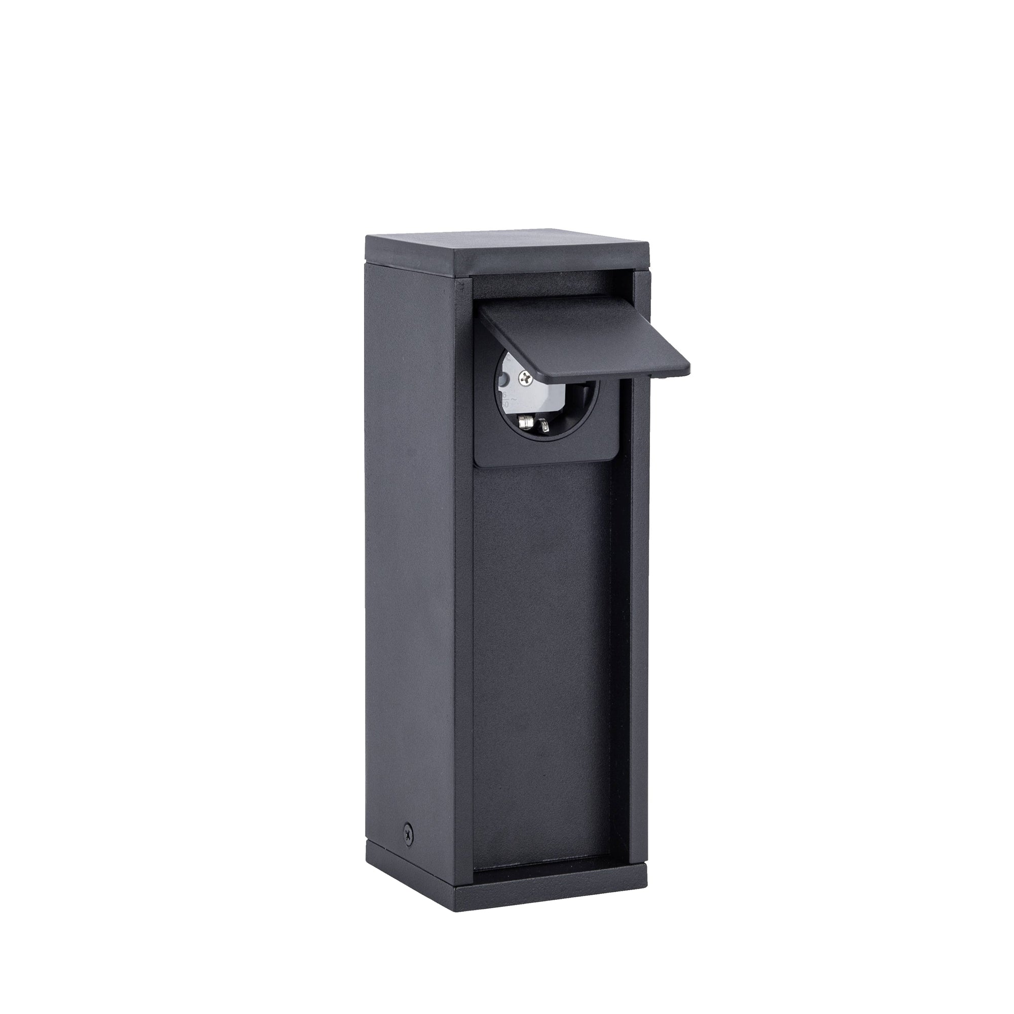 MAINS vrtni stup s utičnicama, 1 utičnica, mat crni, 16A, 3500W, IP54, 241mm