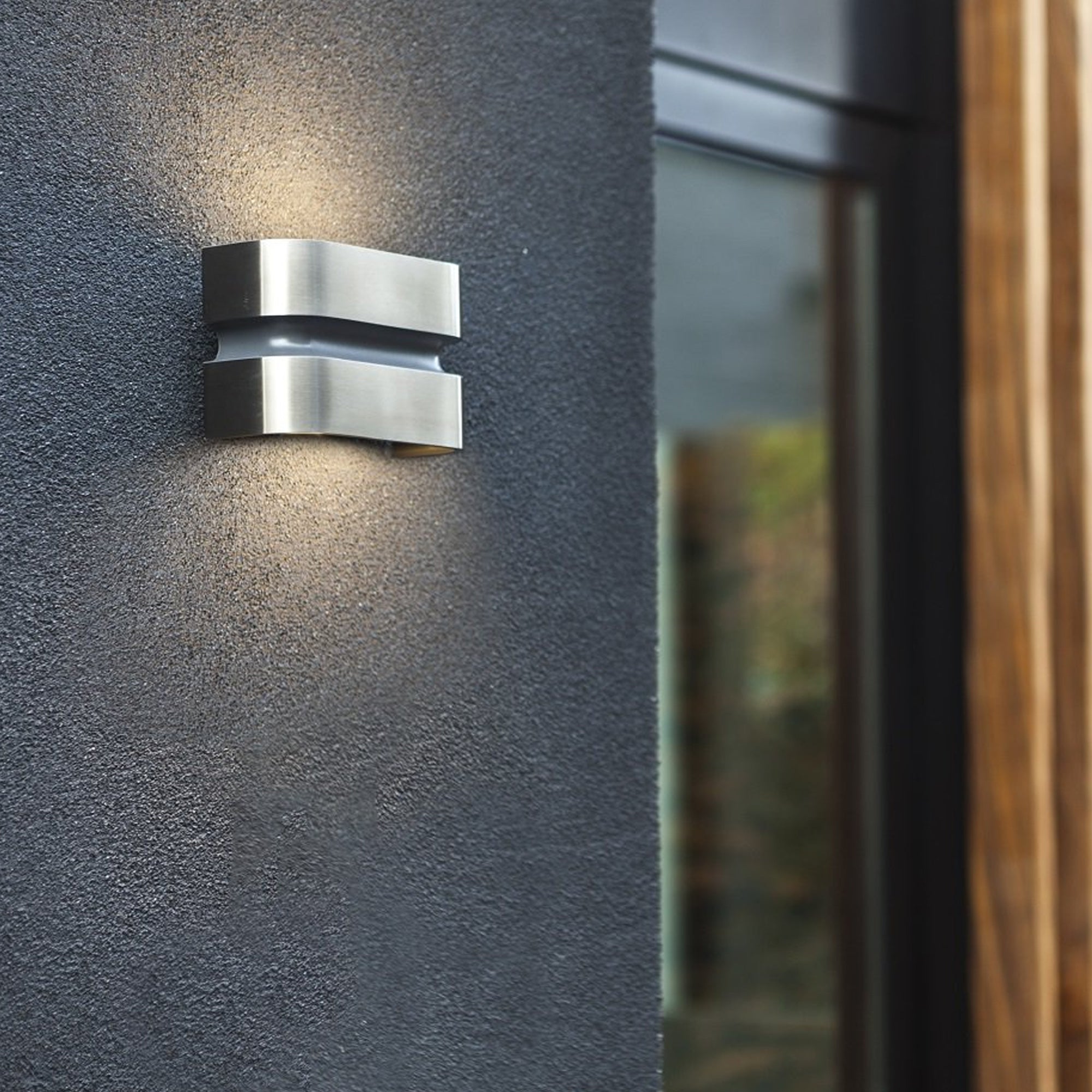 MAYA LED zidna svjetiljka, nehrđajući čelik, 14.5W, 3000K, IP44, 108mm