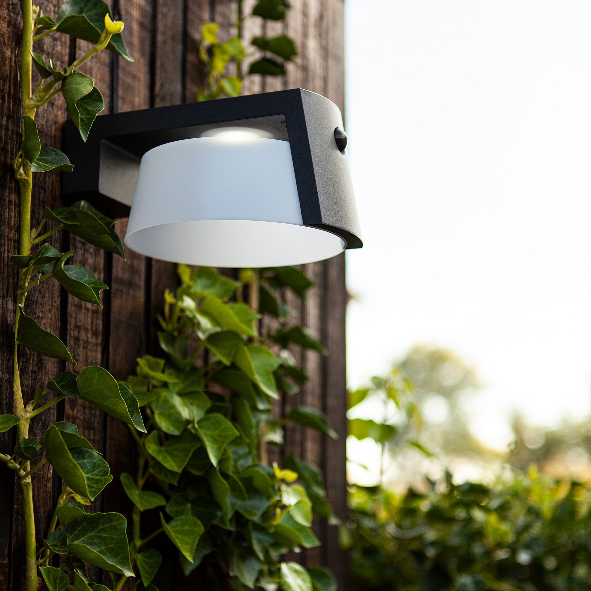MOON LED solarna zidna svjetiljka, senzor pokreta, tamno siva, 9.5W, 4000K, IP44, 96mm