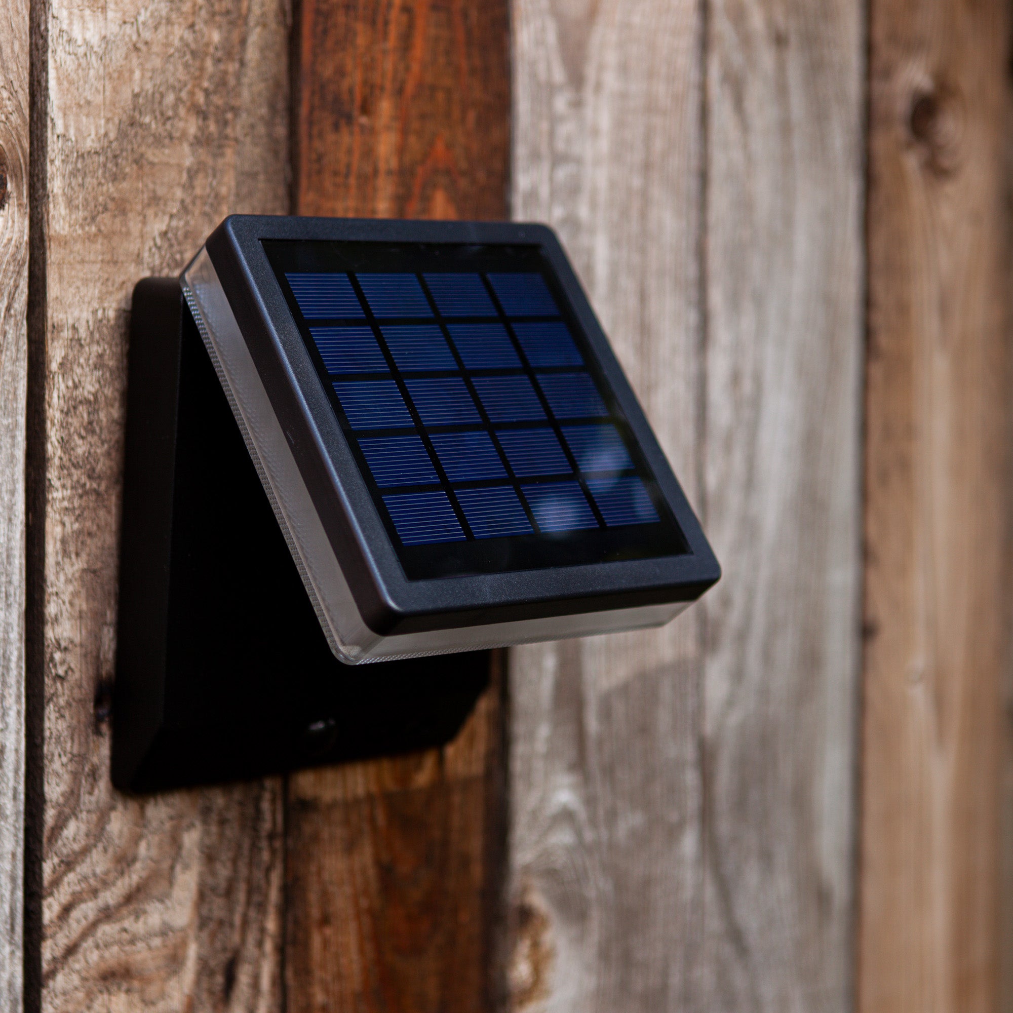 MOZE LED solarna zidna svjetiljka, senzor pokreta, mat crna, 8W, 4000K, IP44, 195mm