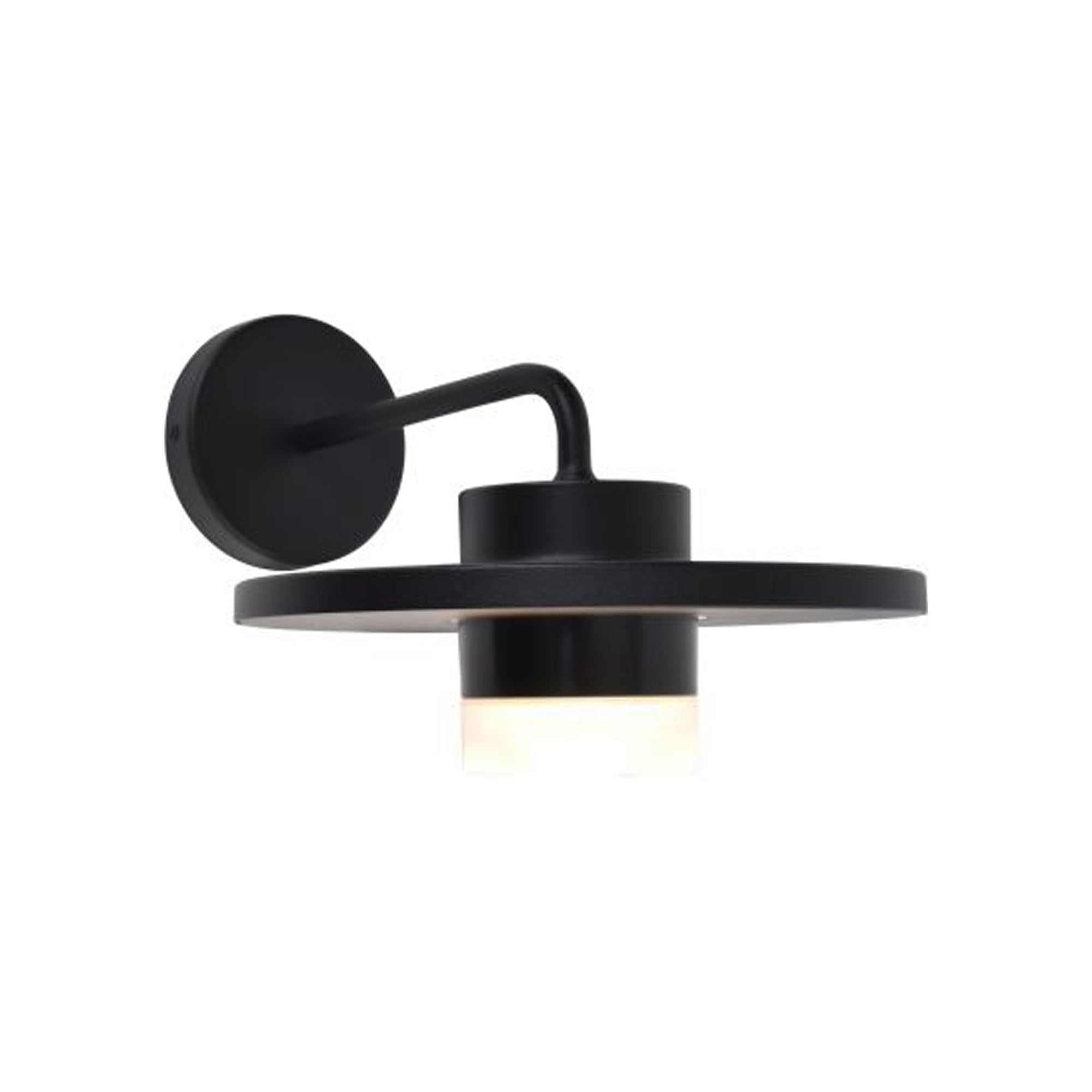 PLATO LED zidna svjetiljka, mat crna, 7W, 3000K, IP54, 195mm