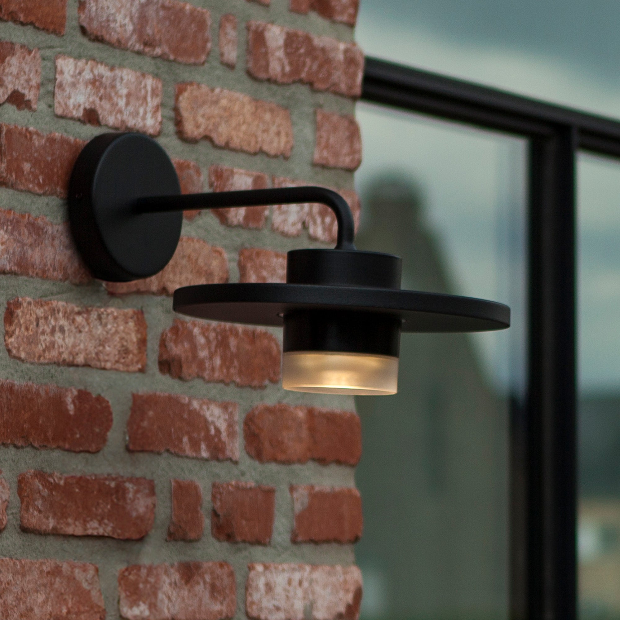 PLATO LED zidna svjetiljka, mat crna, 7W, 3000K, IP54, 195mm