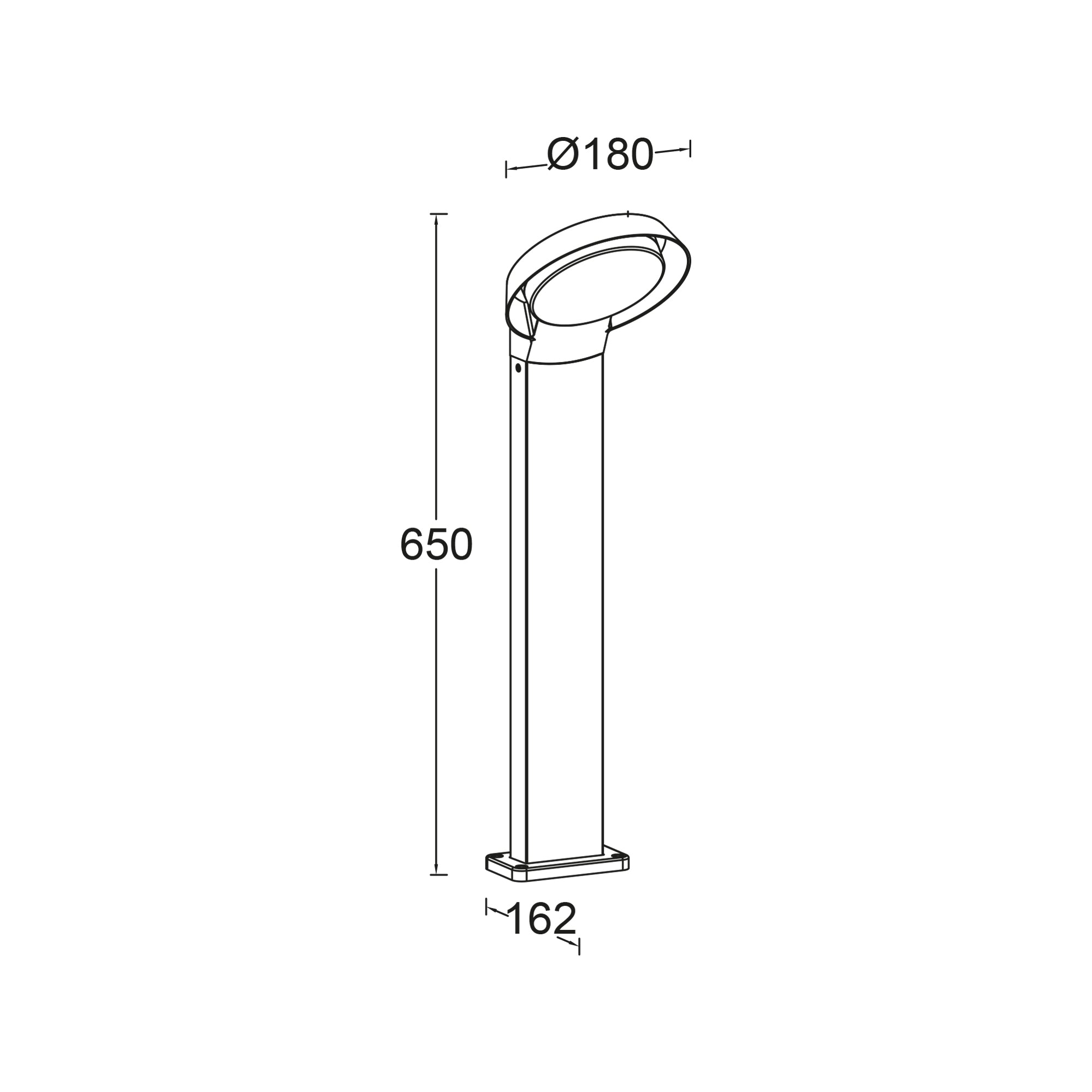 POLO LED vrtna svjetiljka, tamno siva, 15W, 3000K, IP54, 650mm