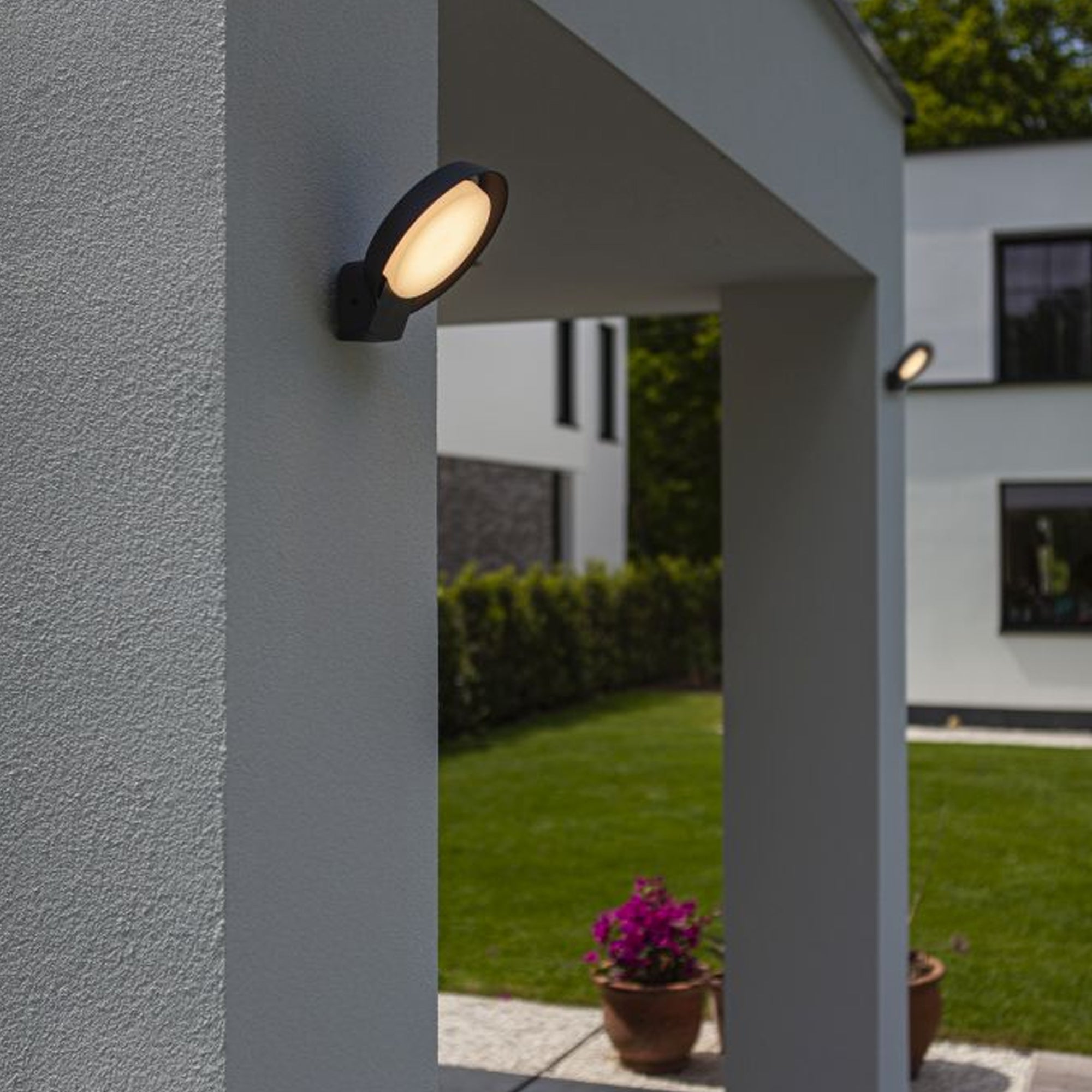 POLO LED zidna svjetiljka, tamno siva, 15W, 3000K, IP54, 164mm
