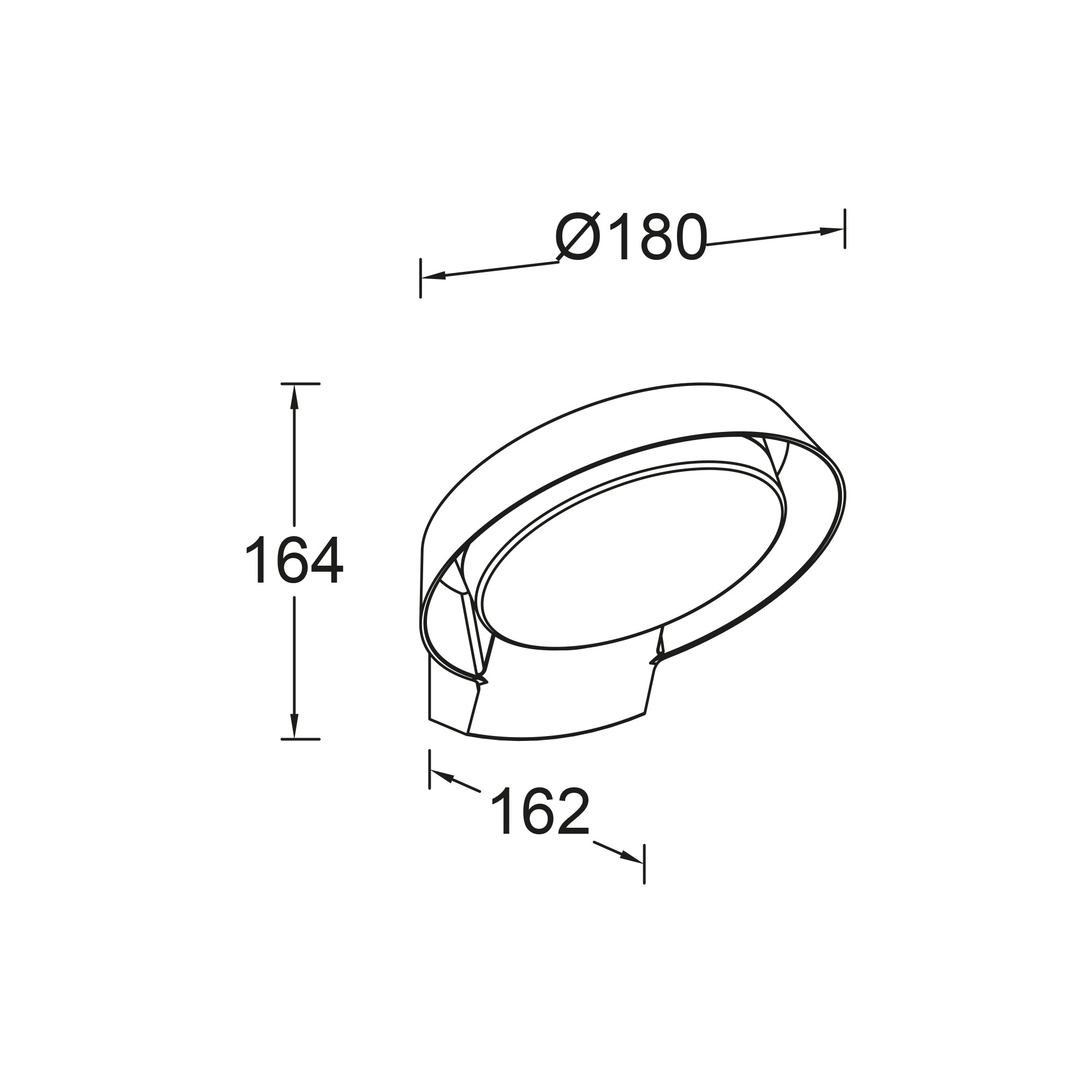 POLO LED zidna svjetiljka, tamno siva, 15W, 3000K, IP54, 164mm