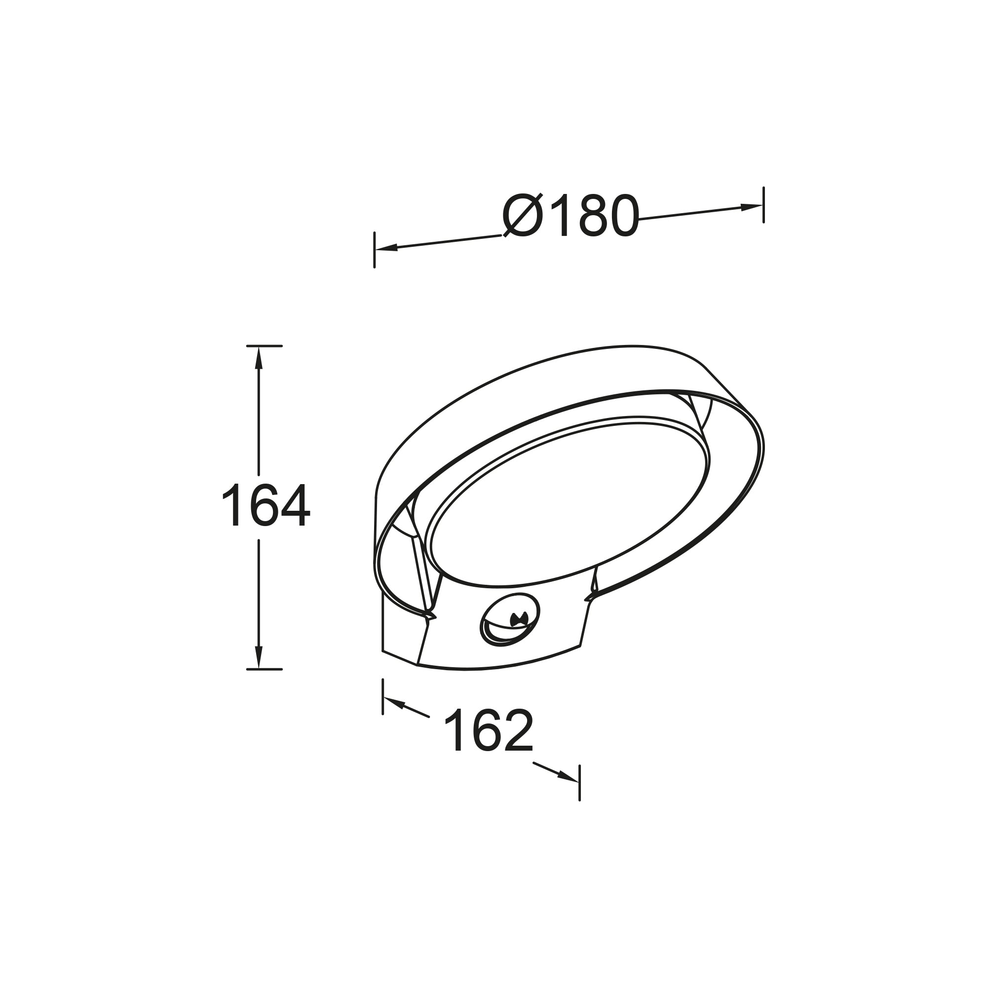 POLO LED zidna svjetiljka, senzor pokreta, tamno siva, 16.1W, 3000K, IP54, 164mm