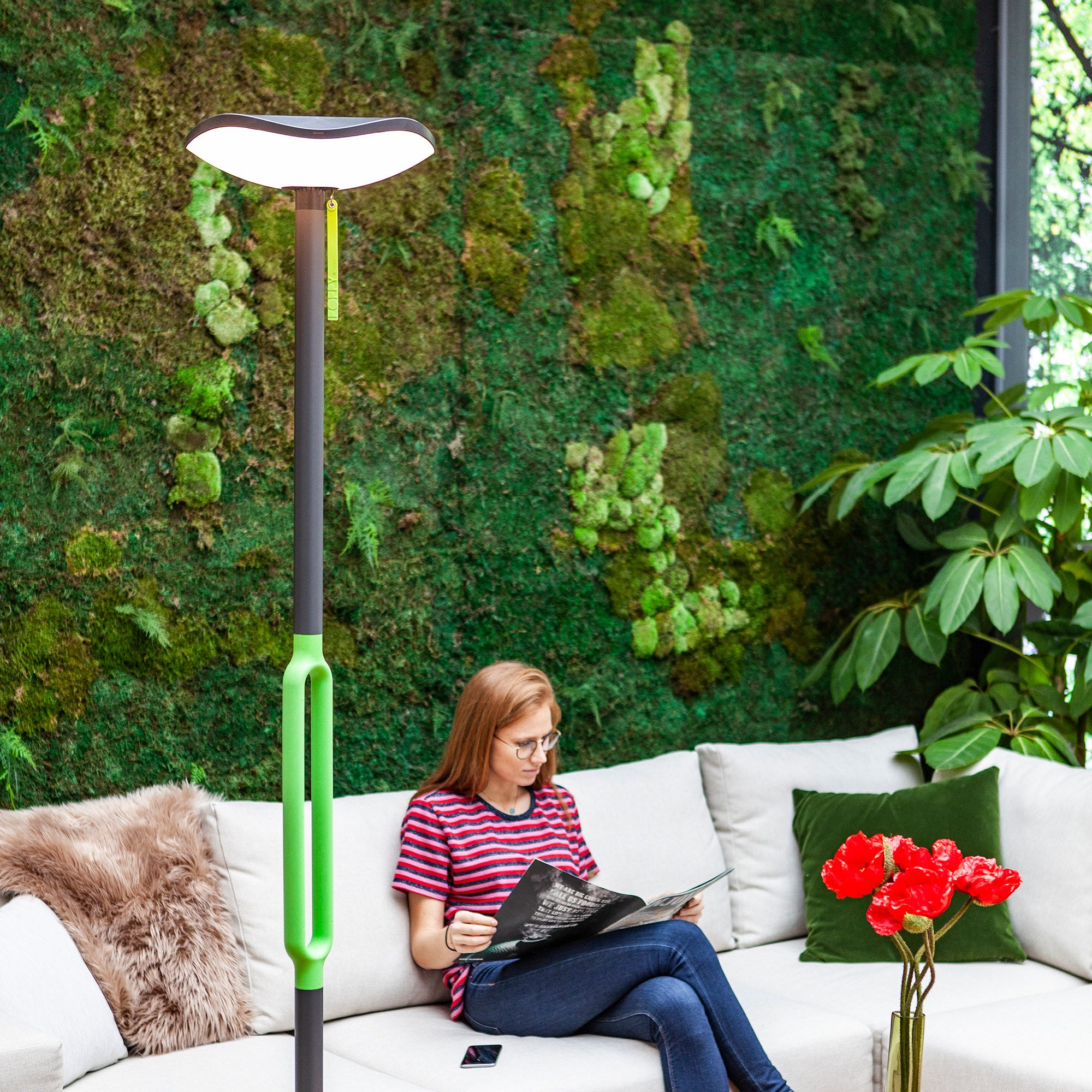 POPPY LED solarna vrtna svjetiljka, tamno siva, 8W, 3000K, IP54, 1900mm