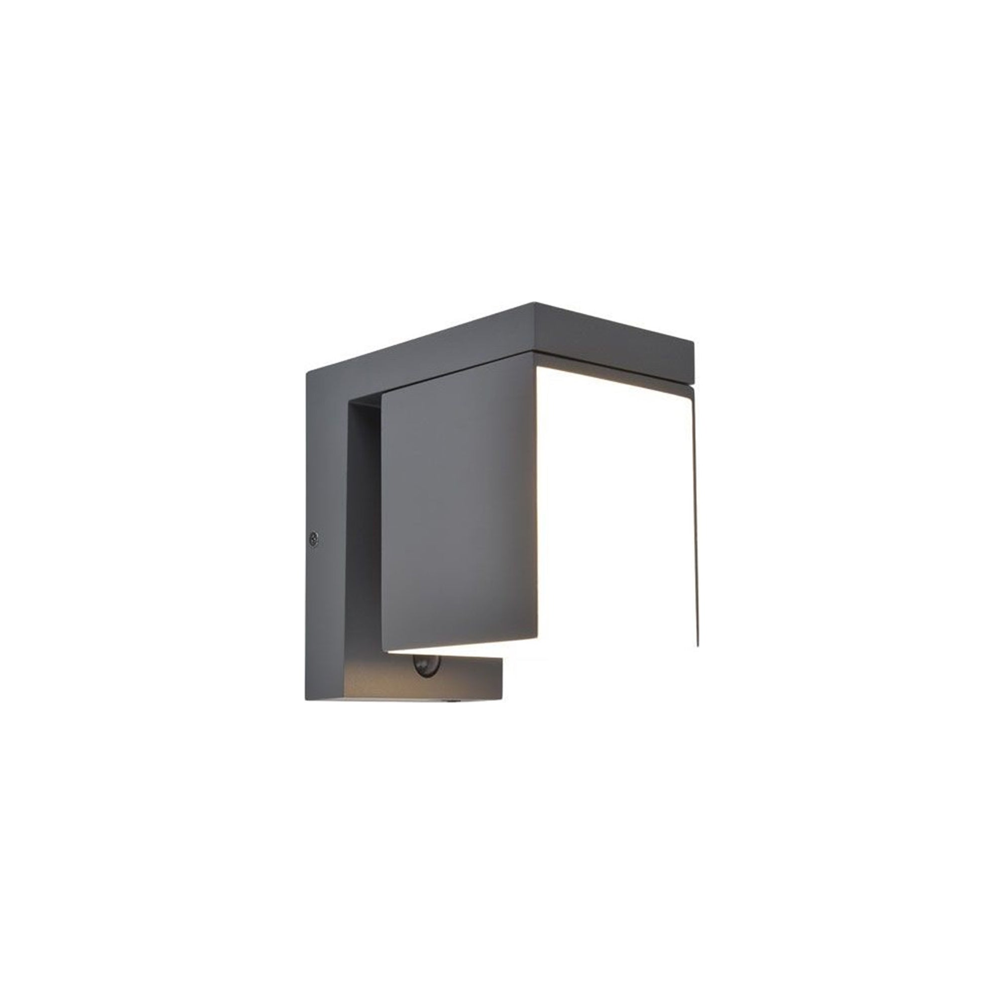 PRIMA LED solarna zidna svjetiljka, senzor pokreta, hibridna, tamno siva, 9.5W, 3000K, IP44, 135mm