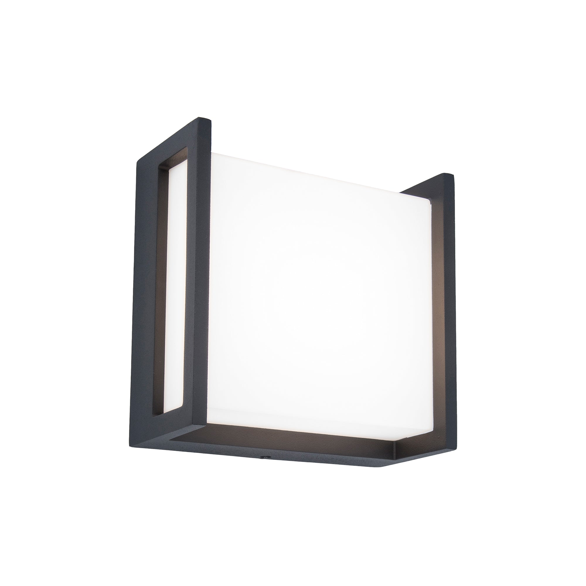 QUBO LED zidna svjetiljka, tamno siva, 7.8W, 4000K, IP54, 140mm