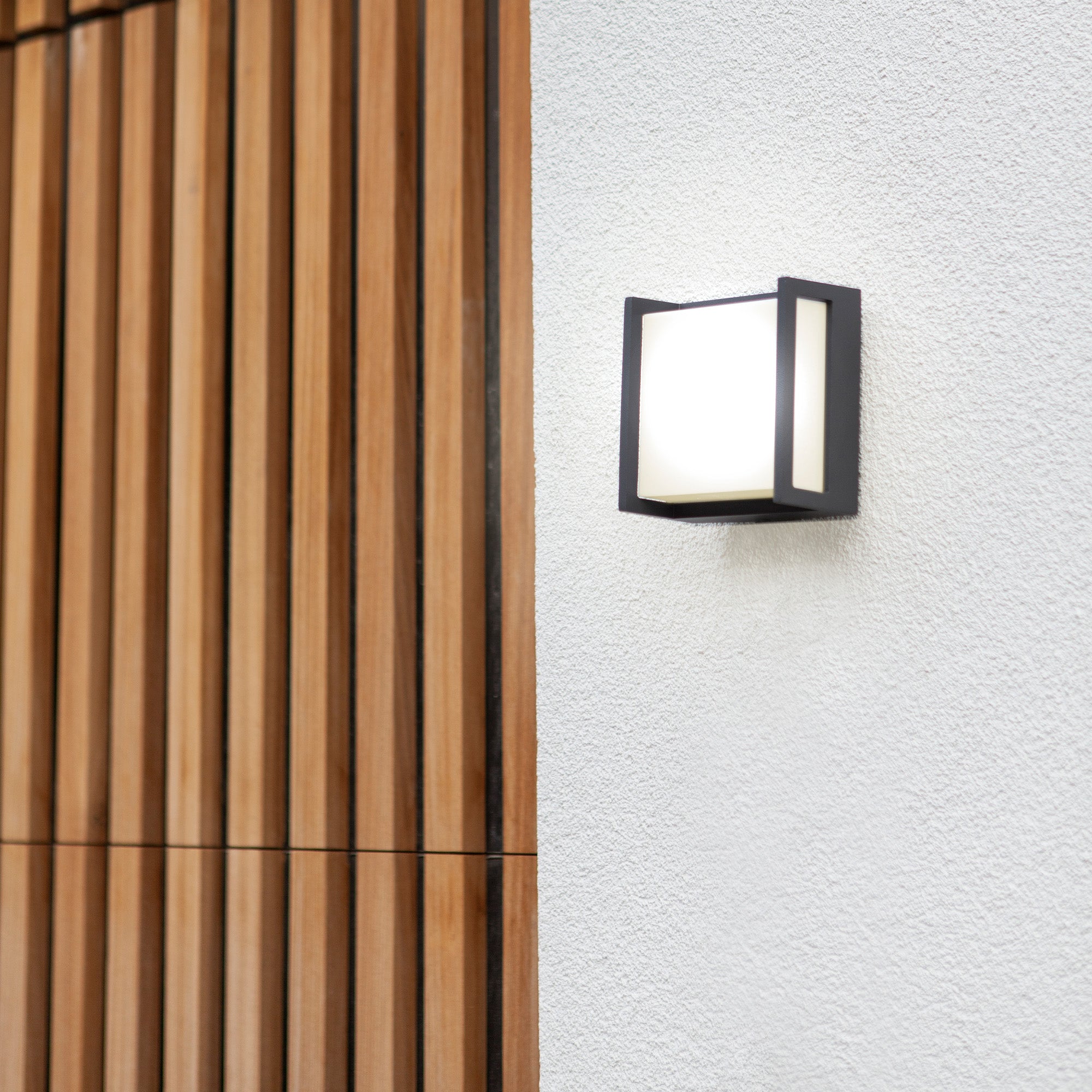 QUBO LED zidna svjetiljka, tamno siva, 7.8W, 4000K, IP54, 140mm