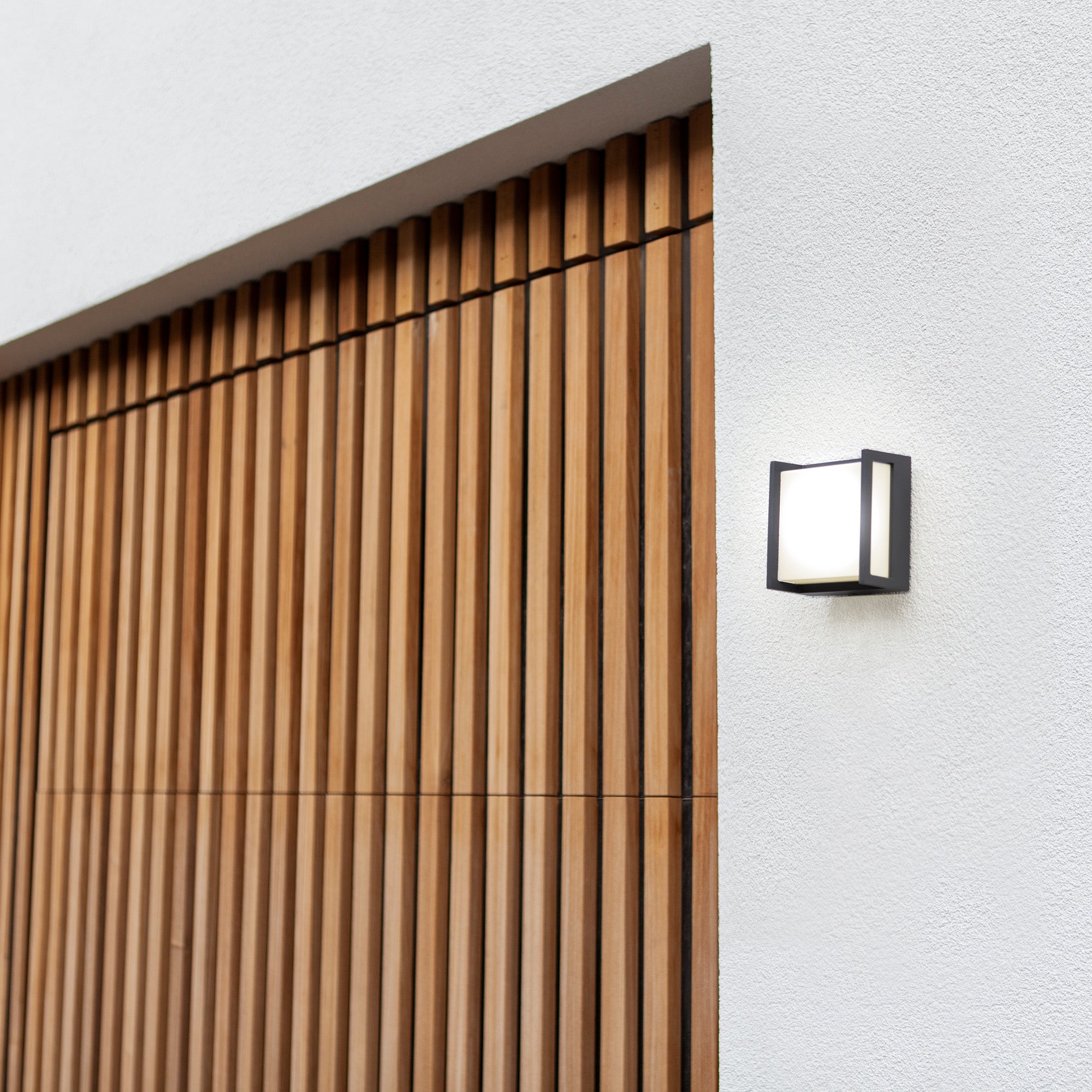 QUBO LED zidna svjetiljka, tamno siva, 7.8W, 4000K, IP54, 140mm