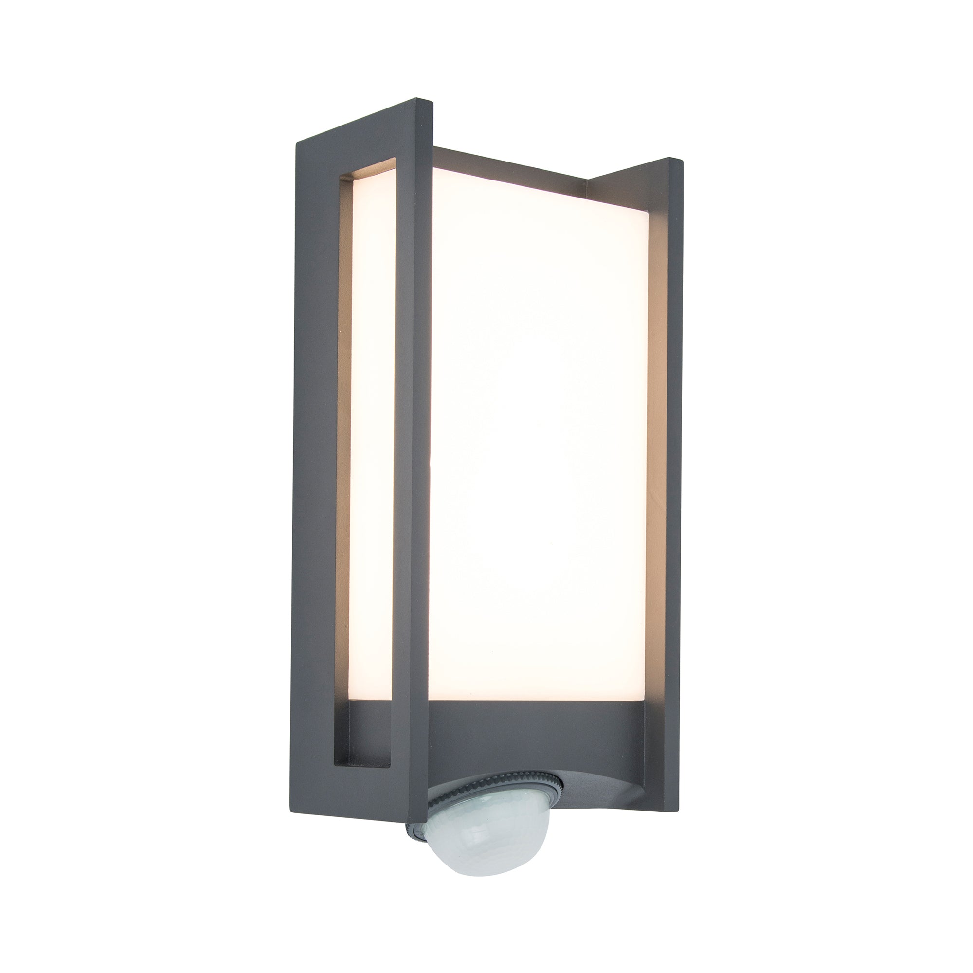 QUBO LED zidna svjetiljka, senzor pokreta, tamno siva, 11.3W, 3000K, IP54, 270mm