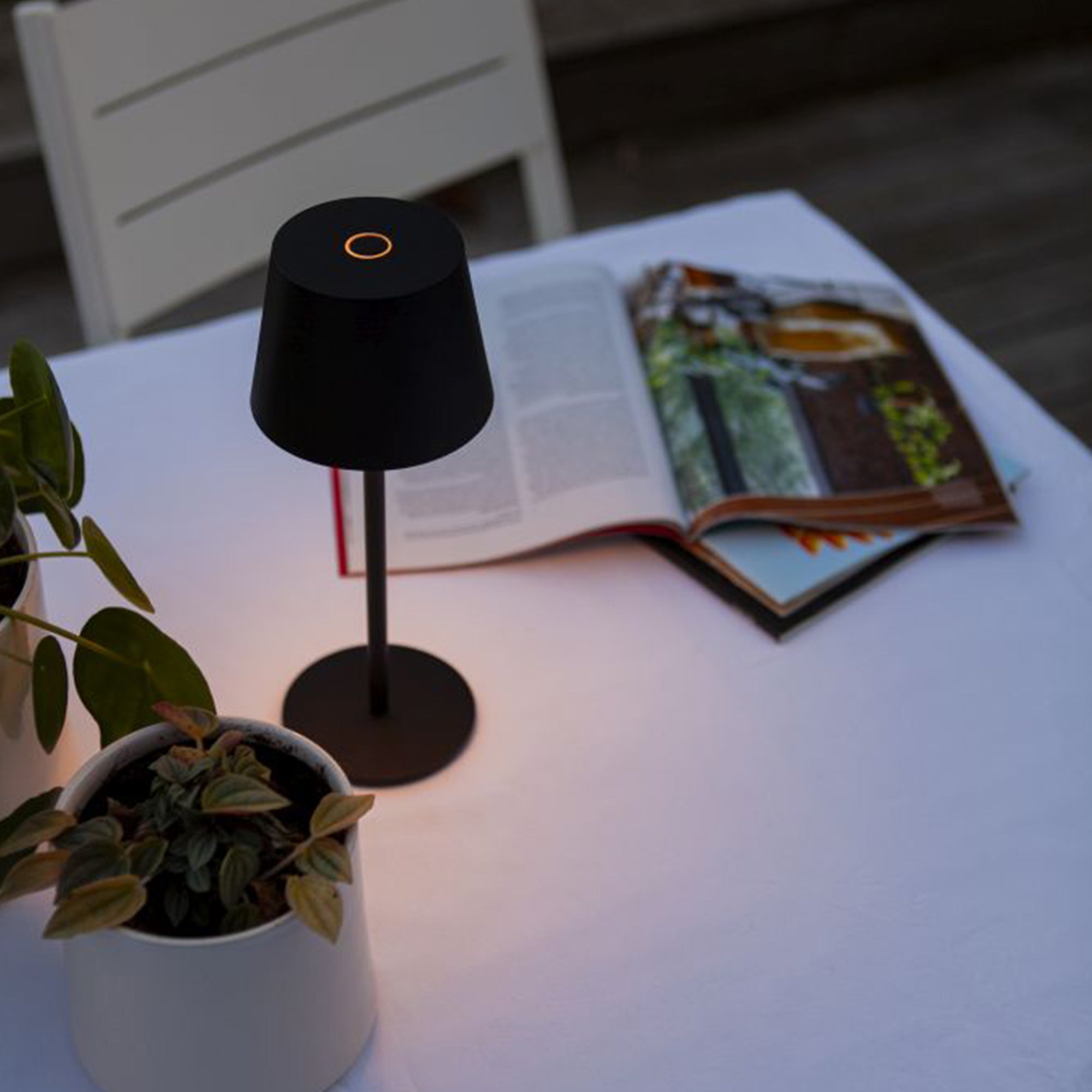 ROBLE LED stolna lampa, mat crna, 1.1W, 3000K, IP54, 280mm
