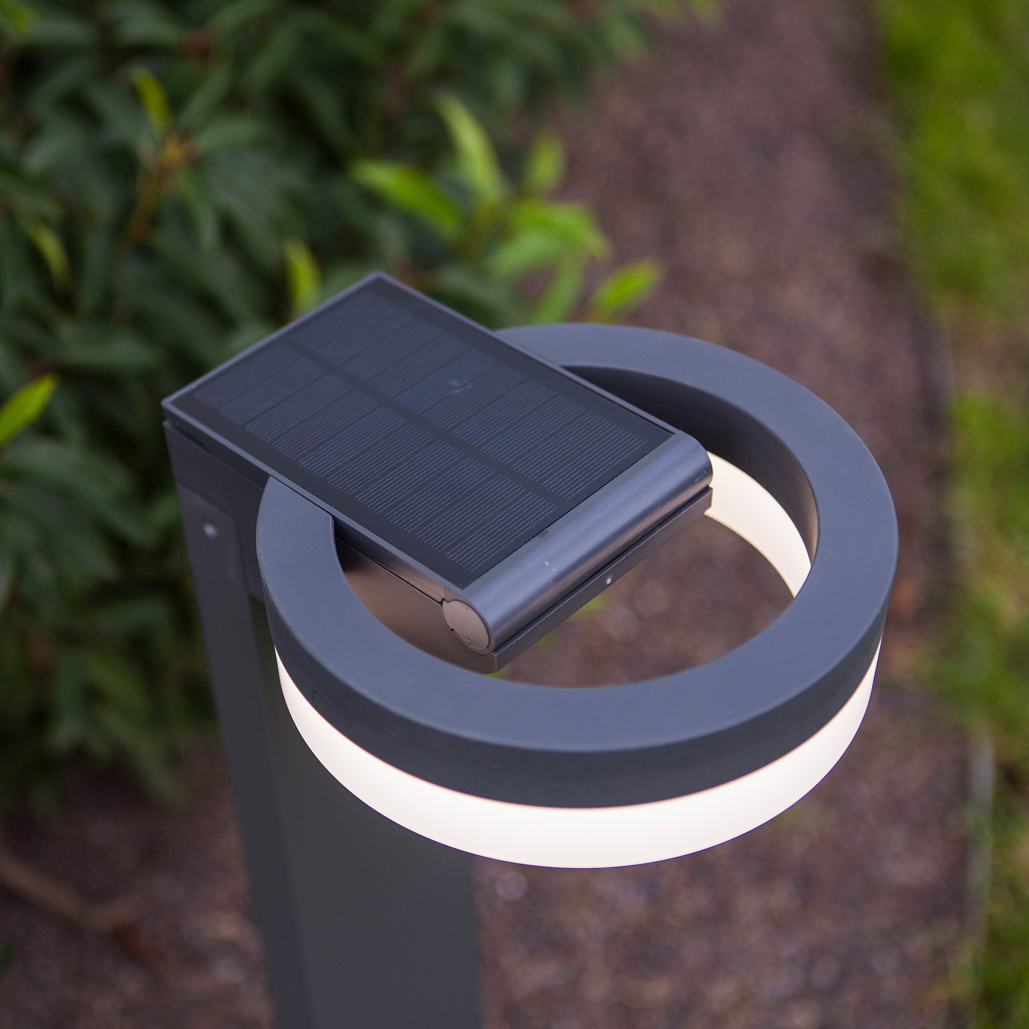 RUNDA LED solarna vrtna svjetiljka, senzor pokreta, tamno siva, 12W, 4000K, IP54, 740mm