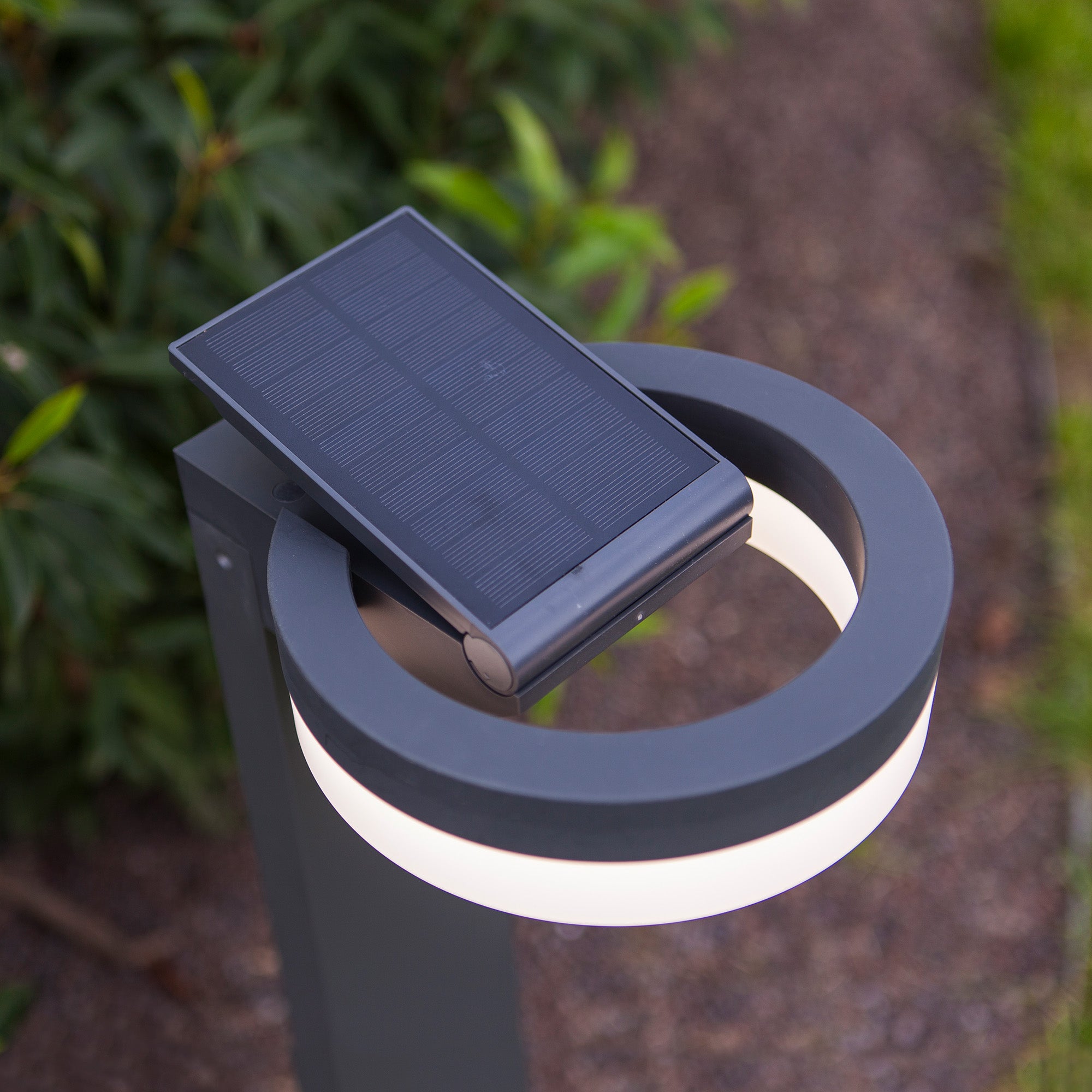 RUNDA LED solarna vrtna svjetiljka, senzor pokreta, tamno siva, 12W, 4000K, IP54, 740mm