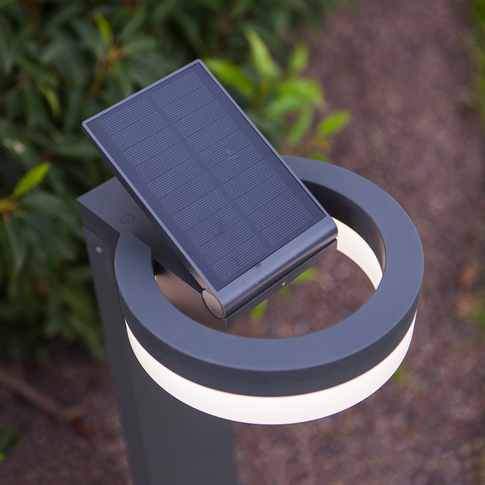 RUNDA LED solarna vrtna svjetiljka, senzor pokreta, tamno siva, 12W, 4000K, IP54, 740mm