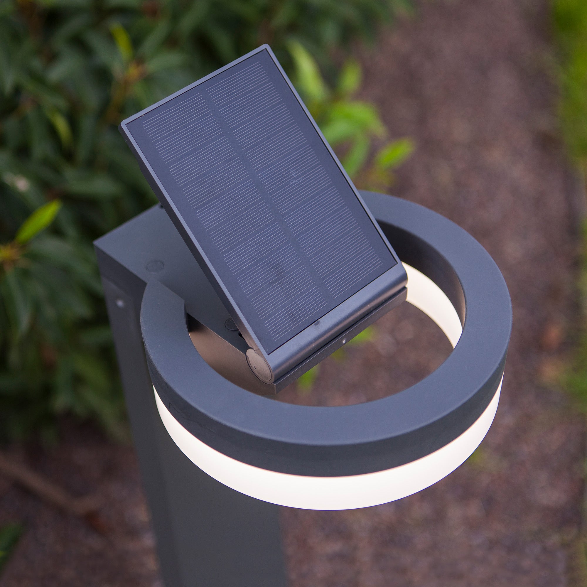 RUNDA LED solarna vrtna svjetiljka, senzor pokreta, tamno siva, 12W, 4000K, IP54, 740mm
