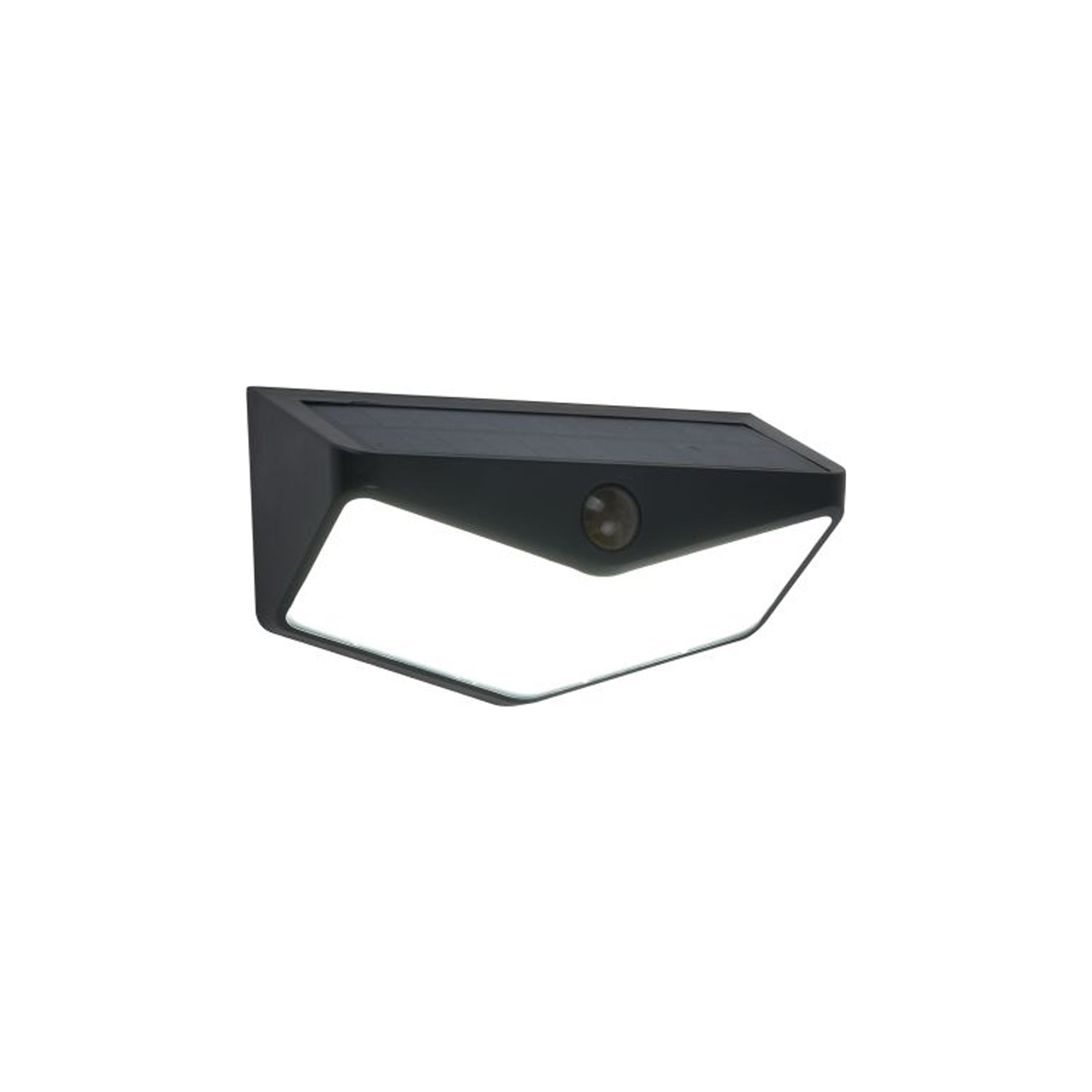 WINGS LED solarna zidna svjetiljka, senzor pokreta, mat crna, 3.7W, 5000K, IP44, 80mm