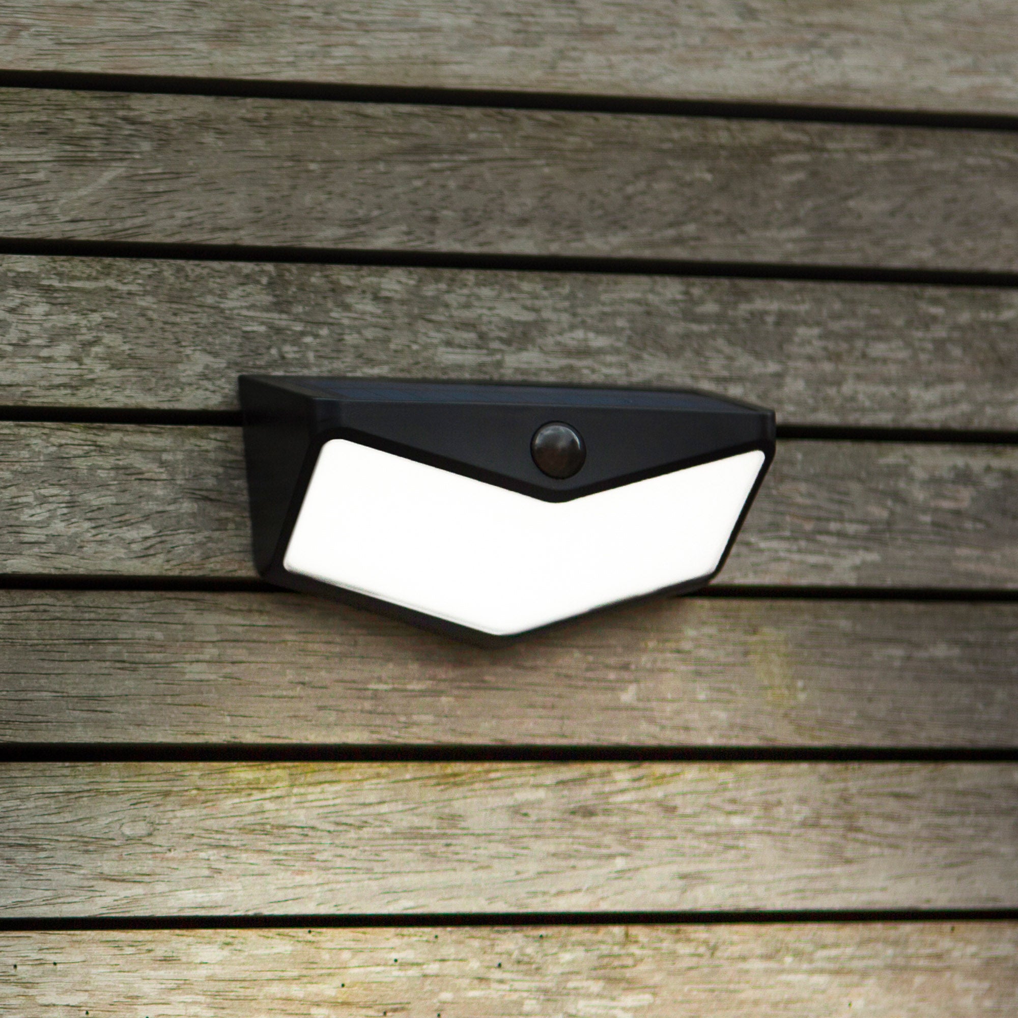 WINGS LED solarna zidna svjetiljka, senzor pokreta, mat crna, 3.7W, 5000K, IP44, 80mm