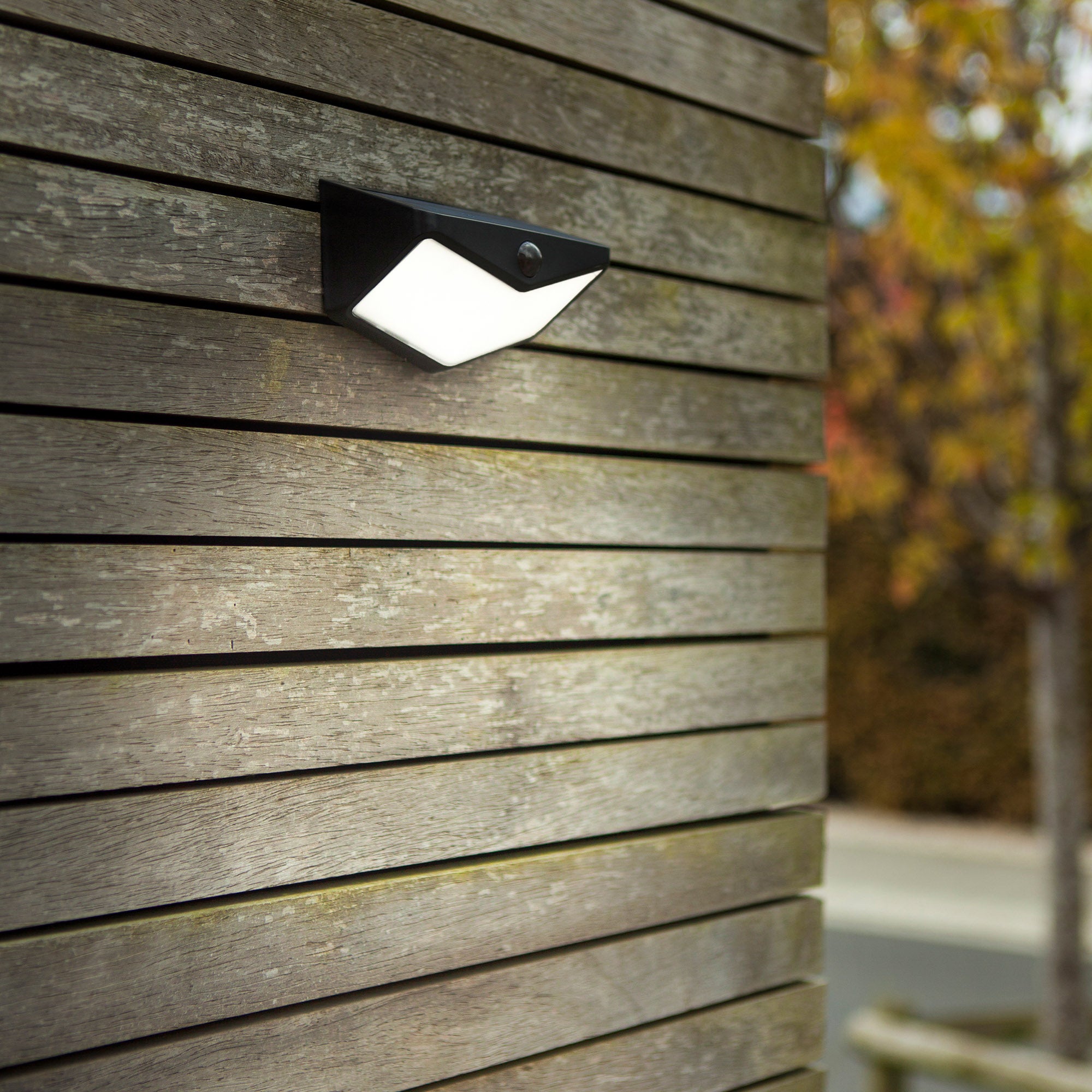 WINGS LED solarna zidna svjetiljka, senzor pokreta, mat crna, 3.7W, 5000K, IP44, 80mm