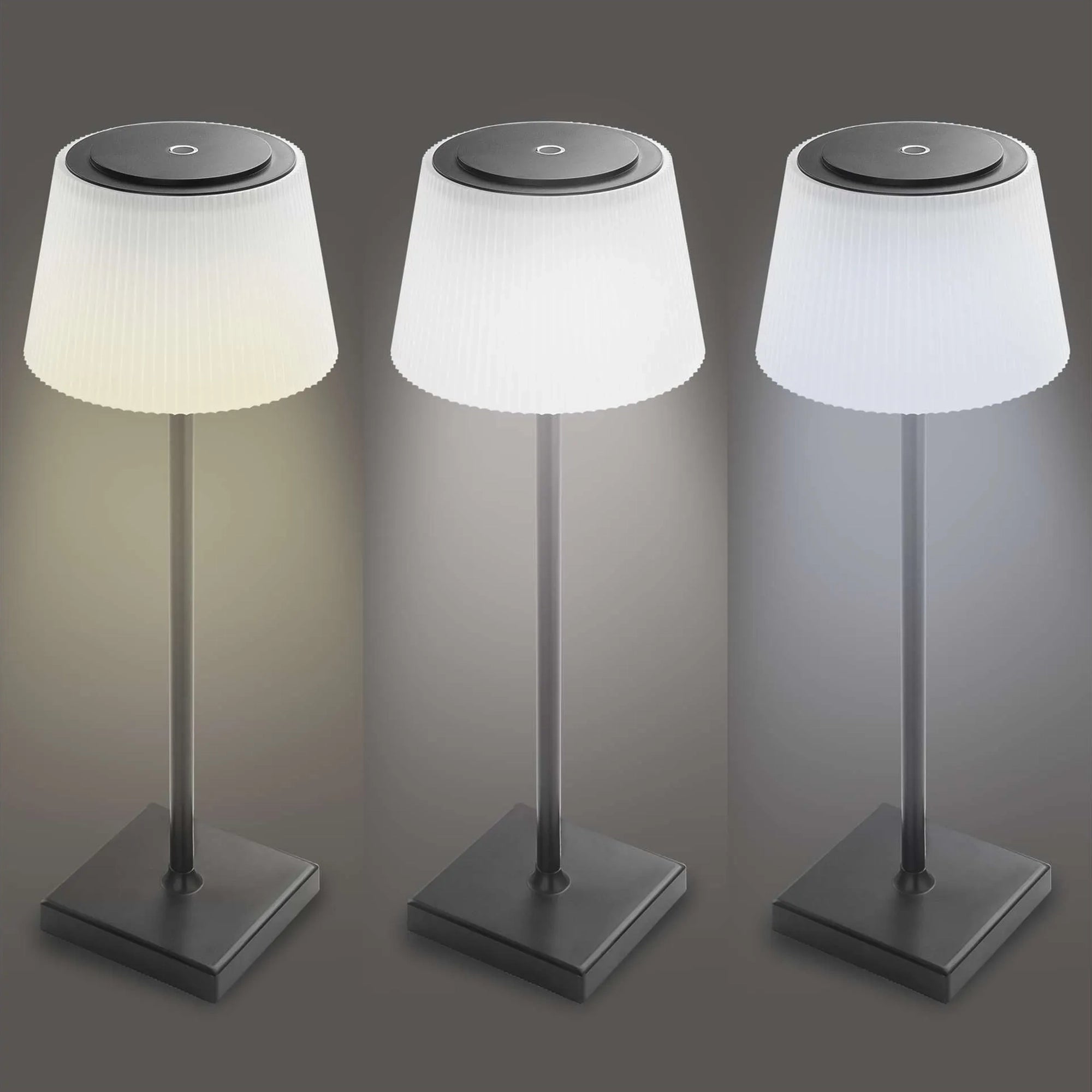 KATIE LED stolna lampa, punjiva, crna, 4W, CCT, IP44, 385mm