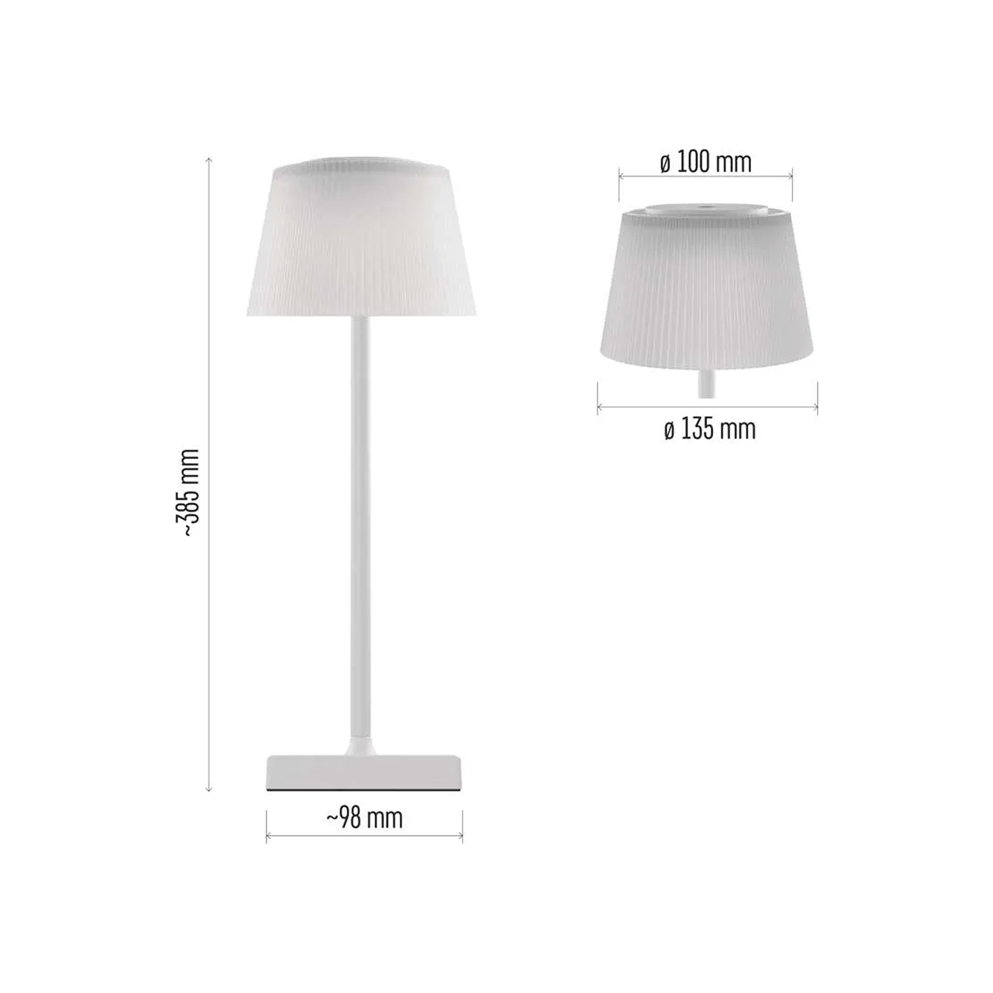 KATIE LED stolna lampa, punjiva, bijela, 4W, CCT, IP44, 385mm