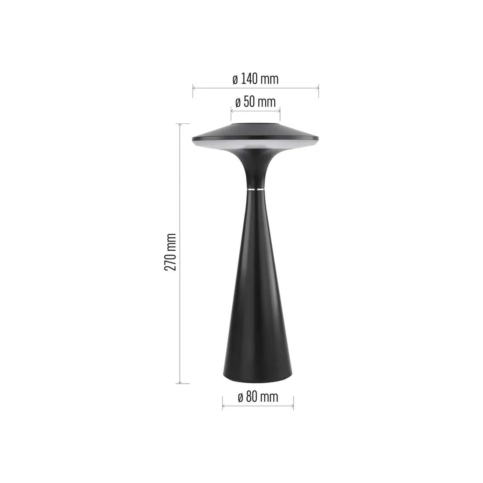 JASON LED stolna lampa, punjiva, crna, 2.2W, CCT, IP44, 270mm