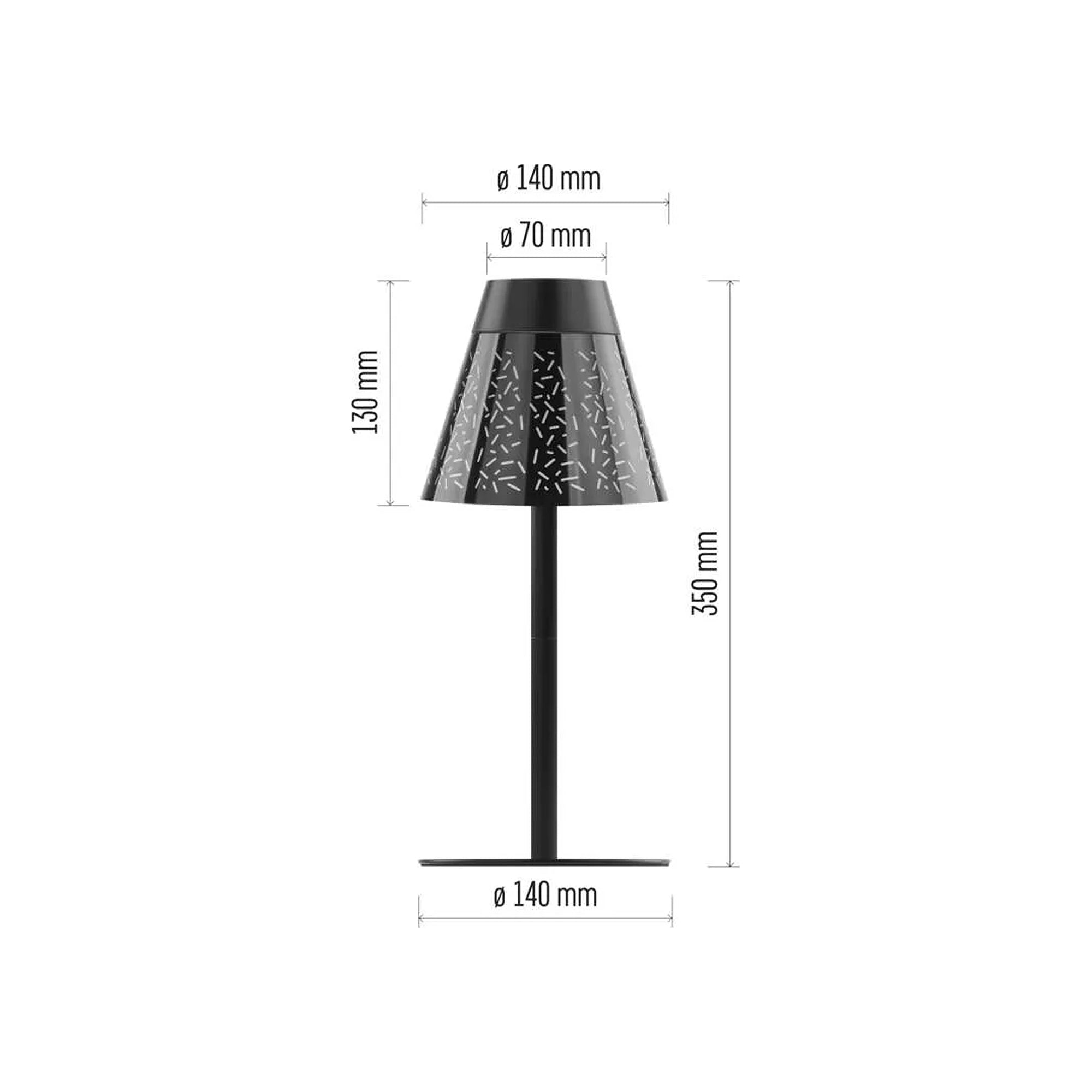 GRACE LED stolna lampa, punjiva, crna, 4.2W, 4000K, IP44, 350mm