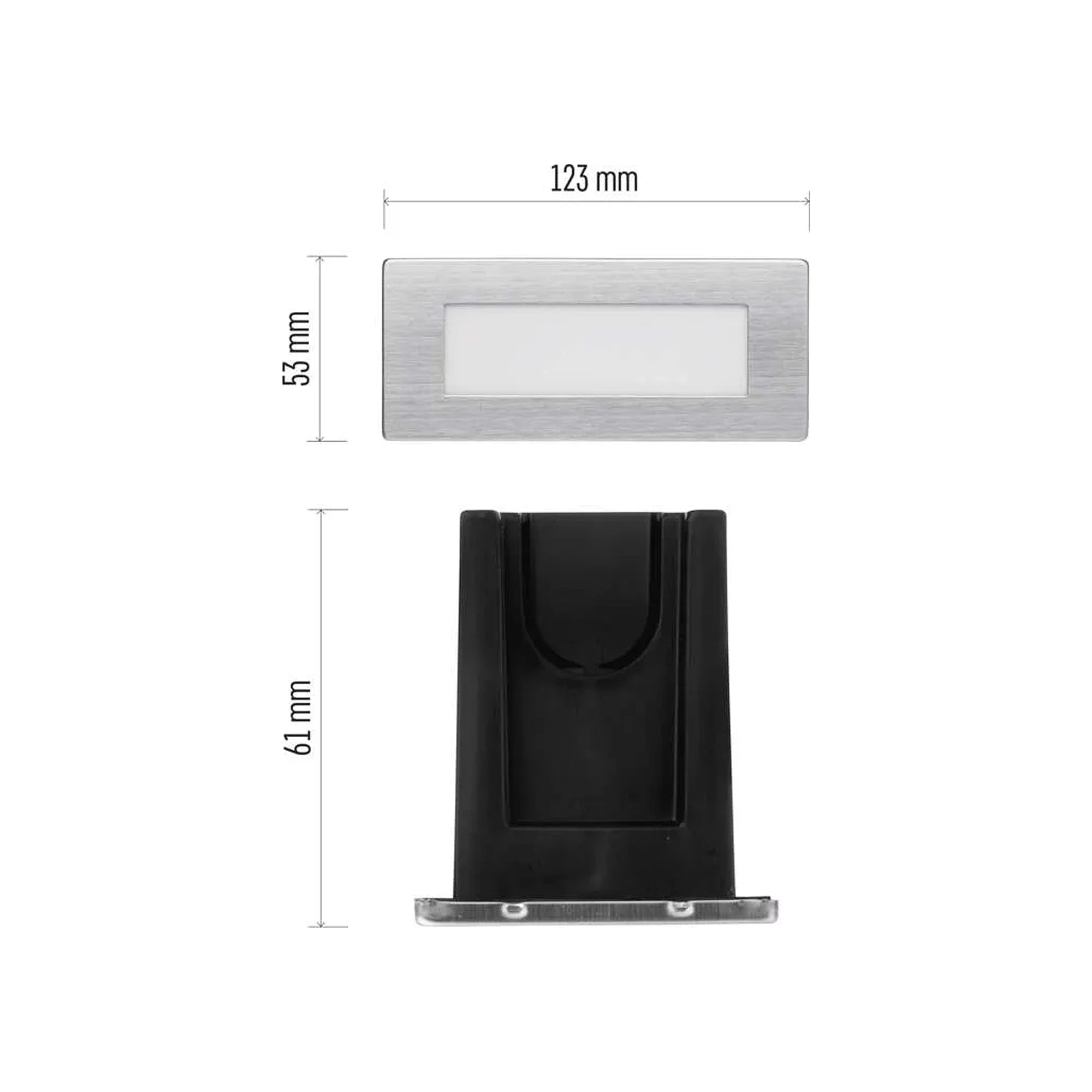 AMAL LED svjetlo za stepenice, ugradbeno, srebrno, 1.5W, 3000K, IP65, 53mm