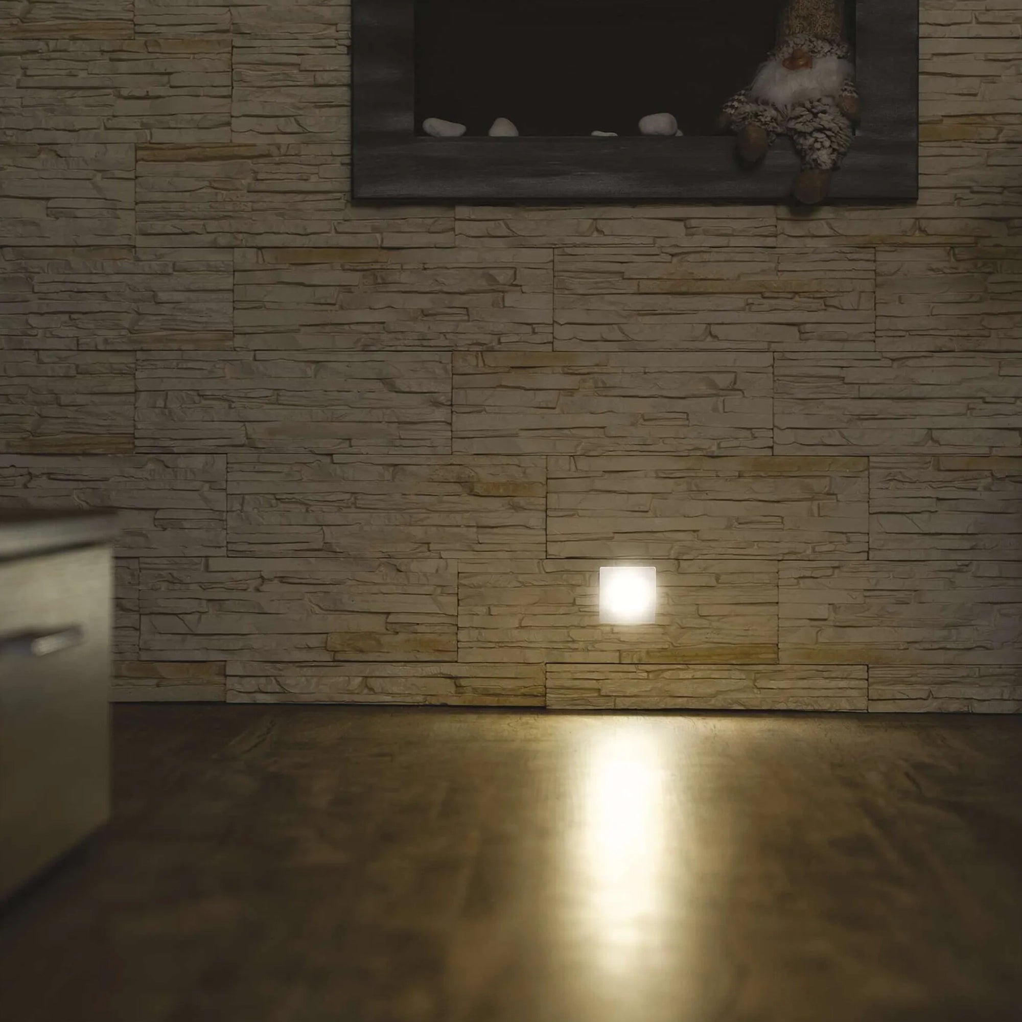 AMAL LED svjetlo za stepenice, ugradbeno, srebrno, 2W, 3000K, IP65, 80mm