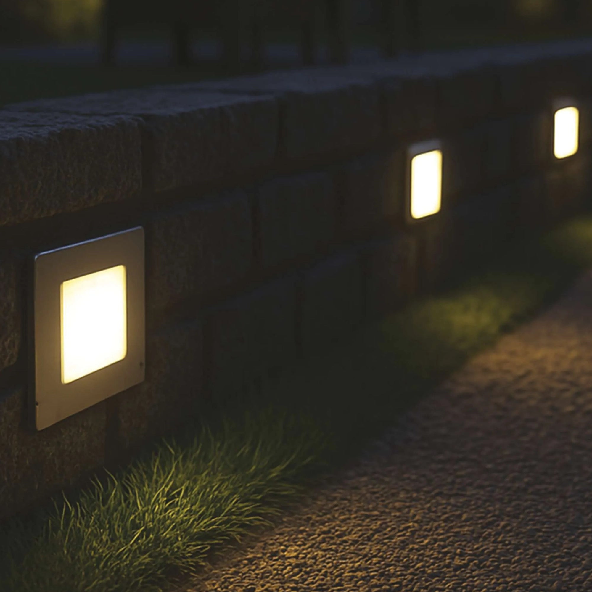 AMAL LED svjetlo za stepenice, ugradbeno, srebrno, 2W, 3000K, IP65, 80mm