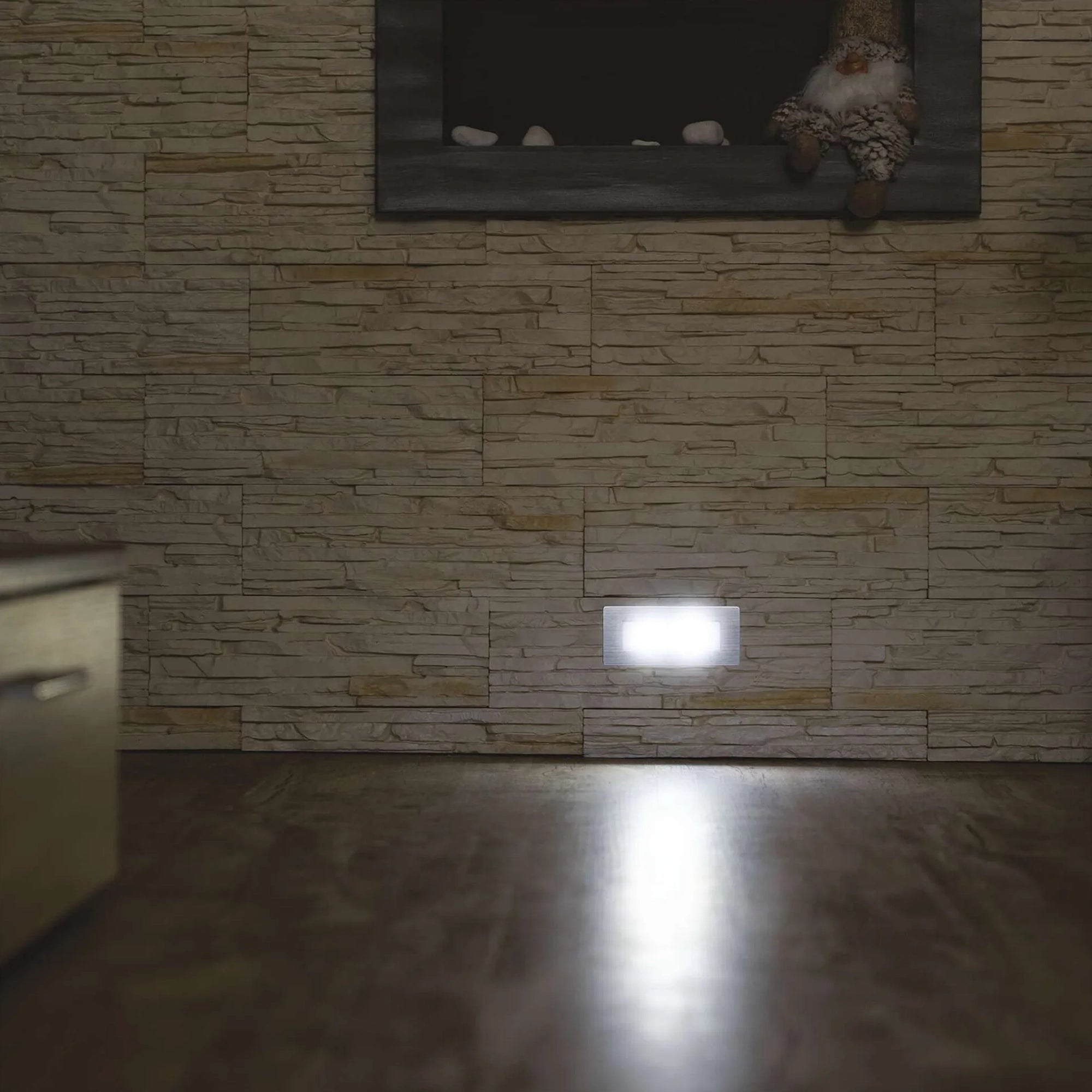 AMAL LED svjetlo za stepenice, ugradbeno, srebrno, 2W, 4000K, IP65, 53mm