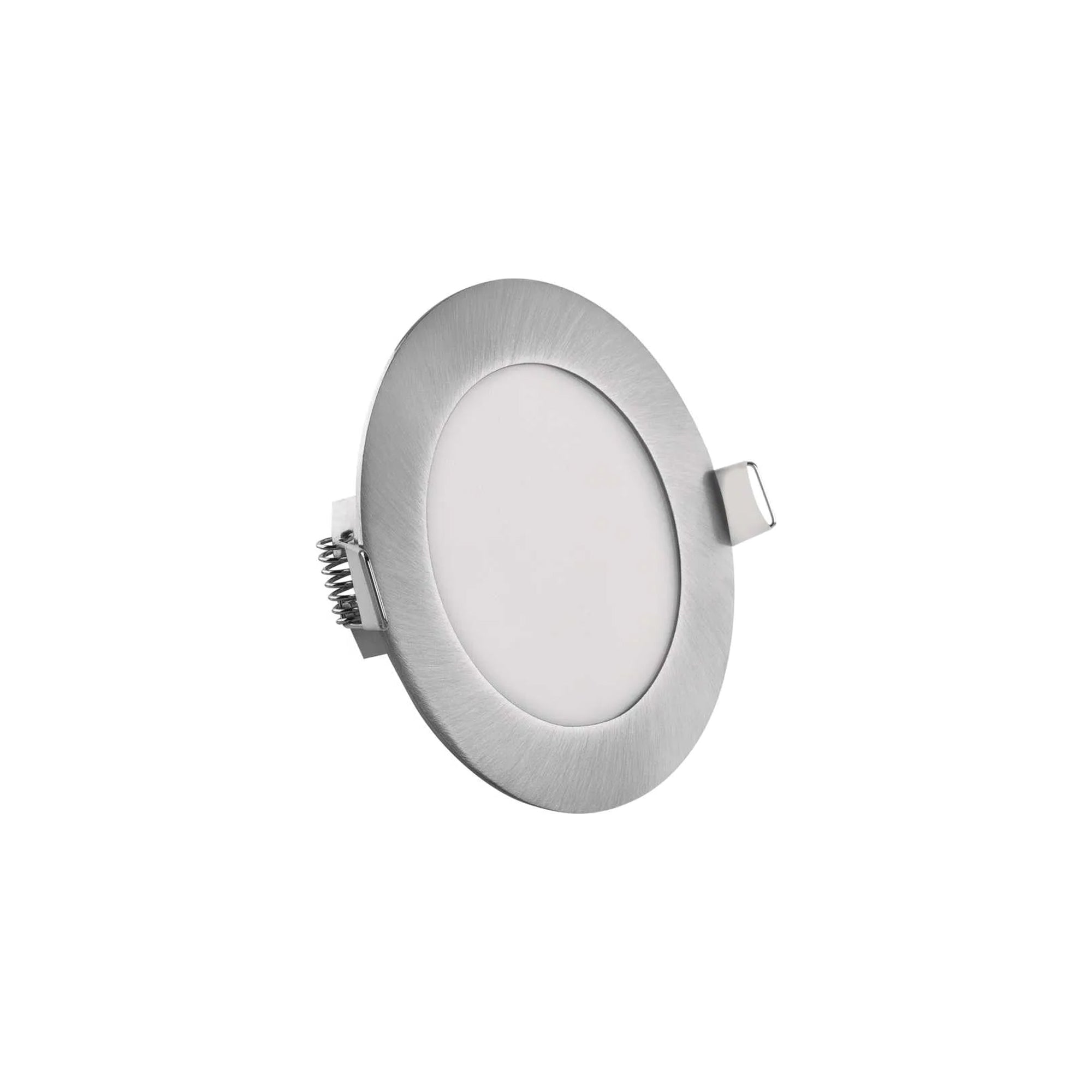 NEXXO LED panel recessed, round, brushed nickel, 7W, CCT