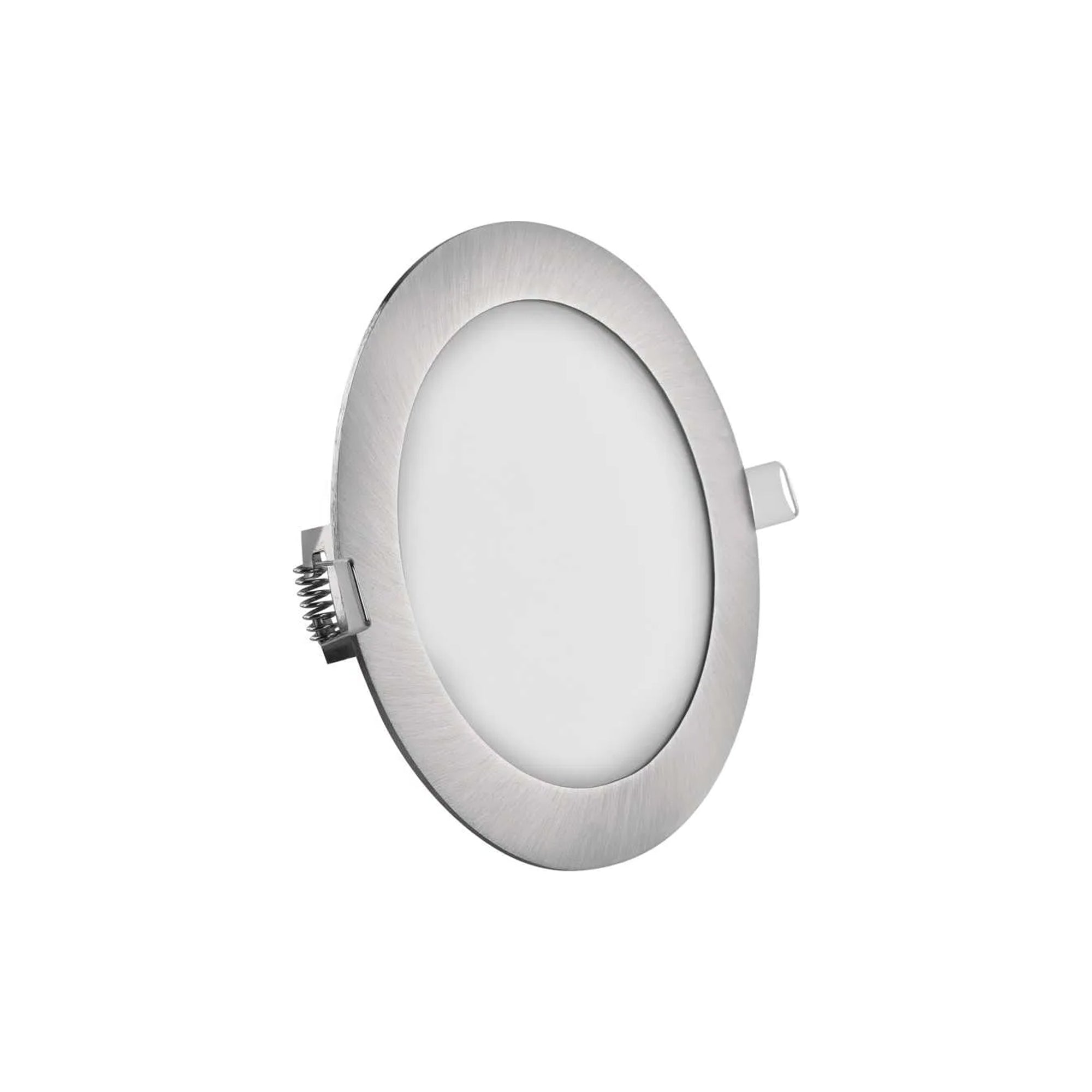 NEXXO LED panel recessed, round, brushed nickel, 12.5W, CCT
