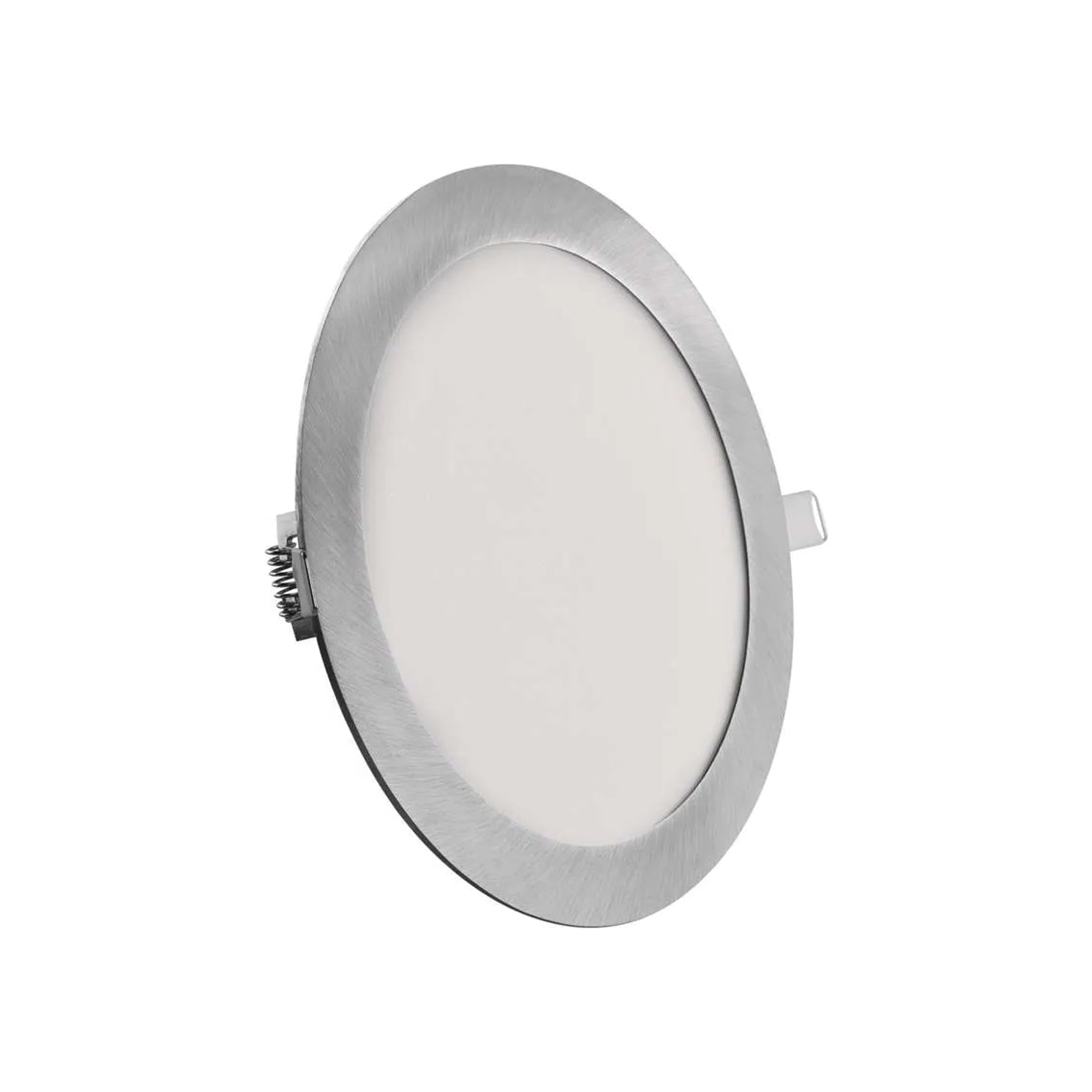 NEXXO LED panel recessed, round, brushed nickel, 18W, CCT