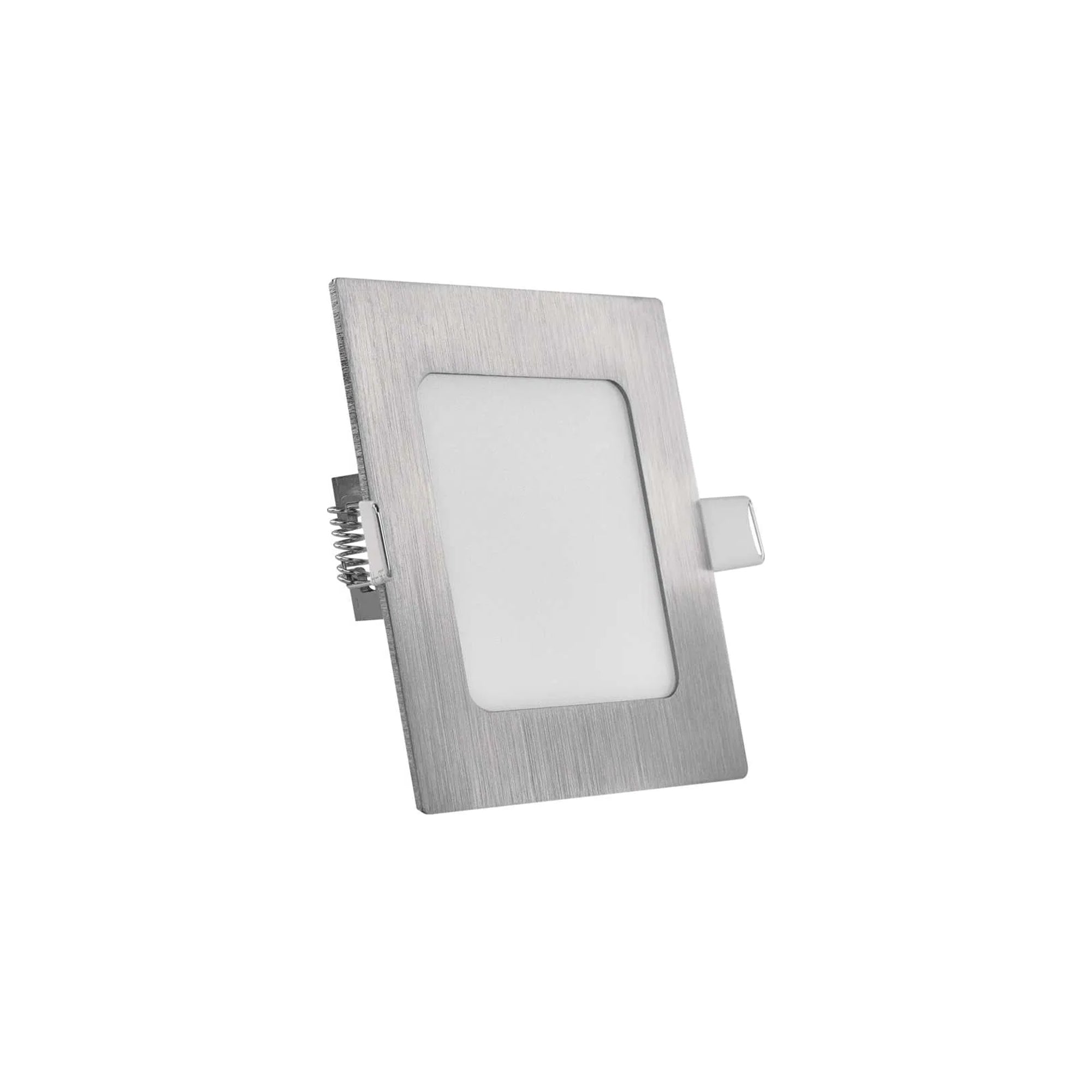 NEXXO LED panel recessed, square, brushed nickel, 7W, CCT