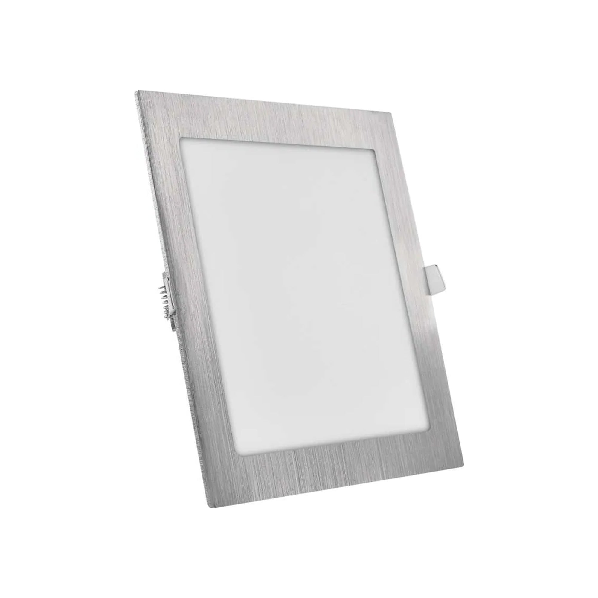 NEXXO LED panel recessed, square, brushed nickel, 18W, CCT