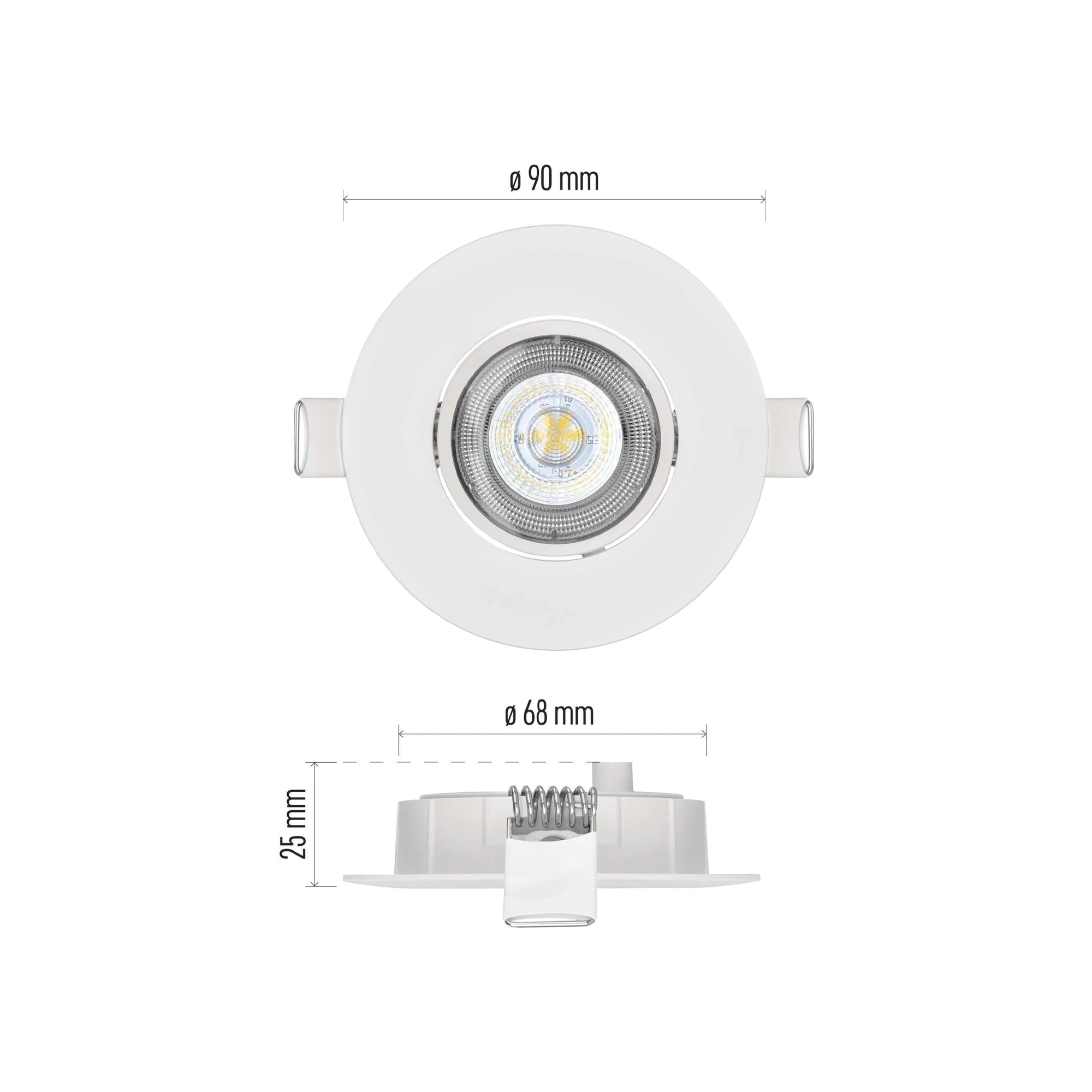 SIMMI LED ugradbena svjetiljka, bijela, 5W, 4000K, IP20, Ø90mm