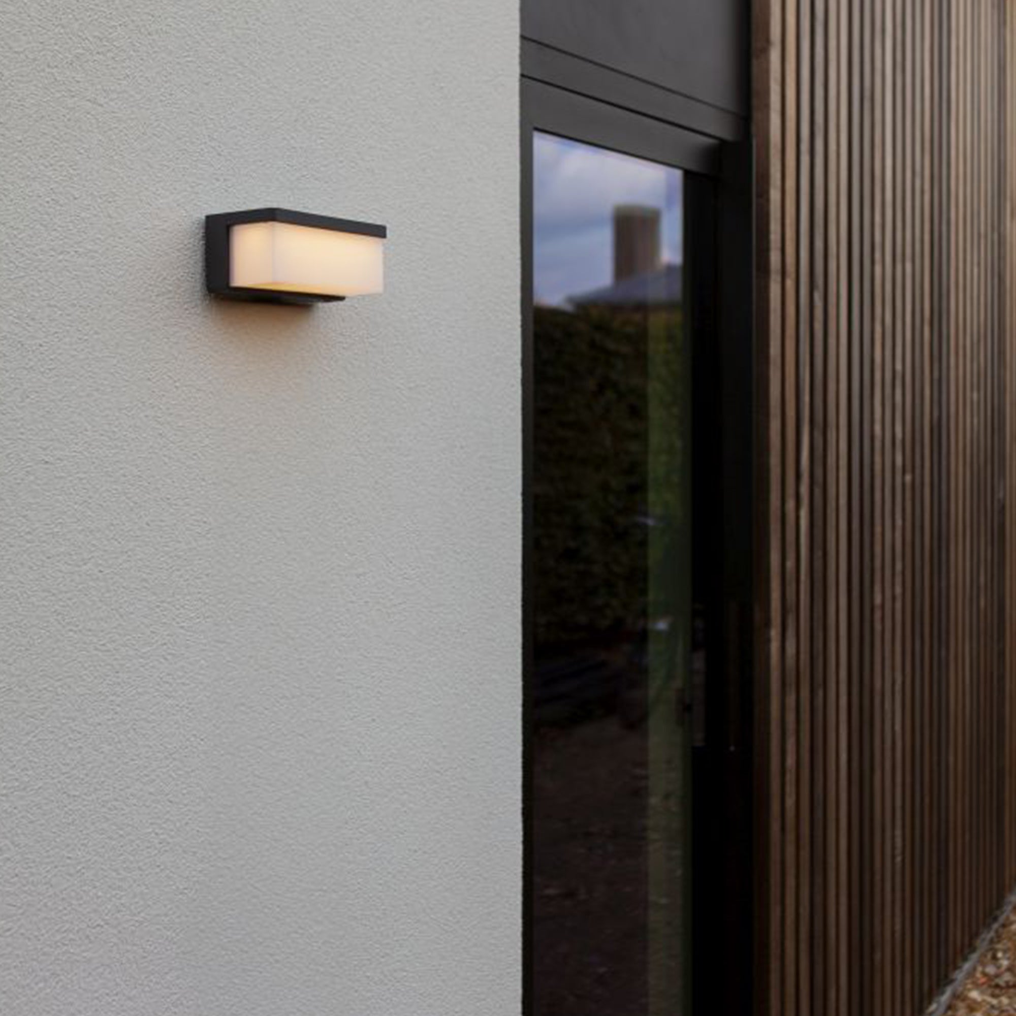 ZELNA LED solarna zidna svjetiljka, hibridna, tamno siva, 9W, 3000K, IP44, 85mm