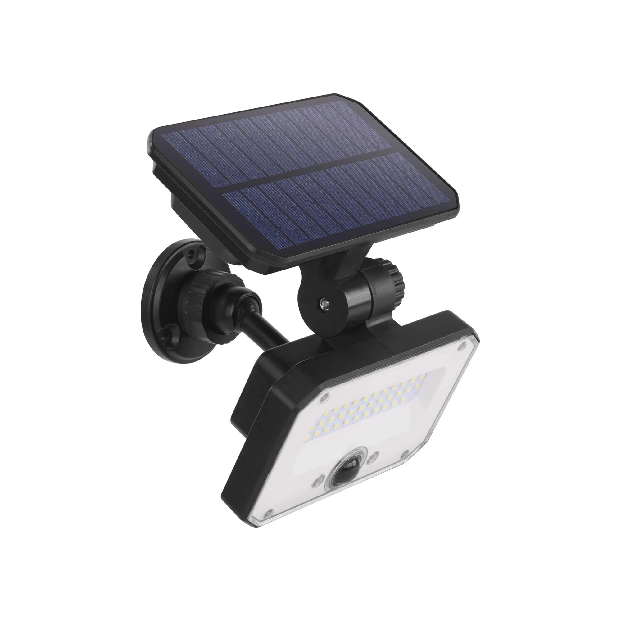 LED solarni reflektor SPILO, s daljinskim, senzor pokreta, crni, 3000K, IP54