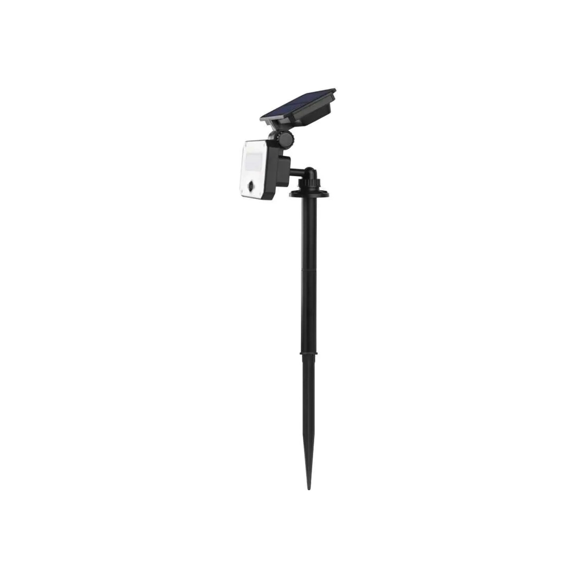 SPILO LED solarni reflektor, s daljinskim, senzor pokreta, crni, 3000K, IP54, 180mm