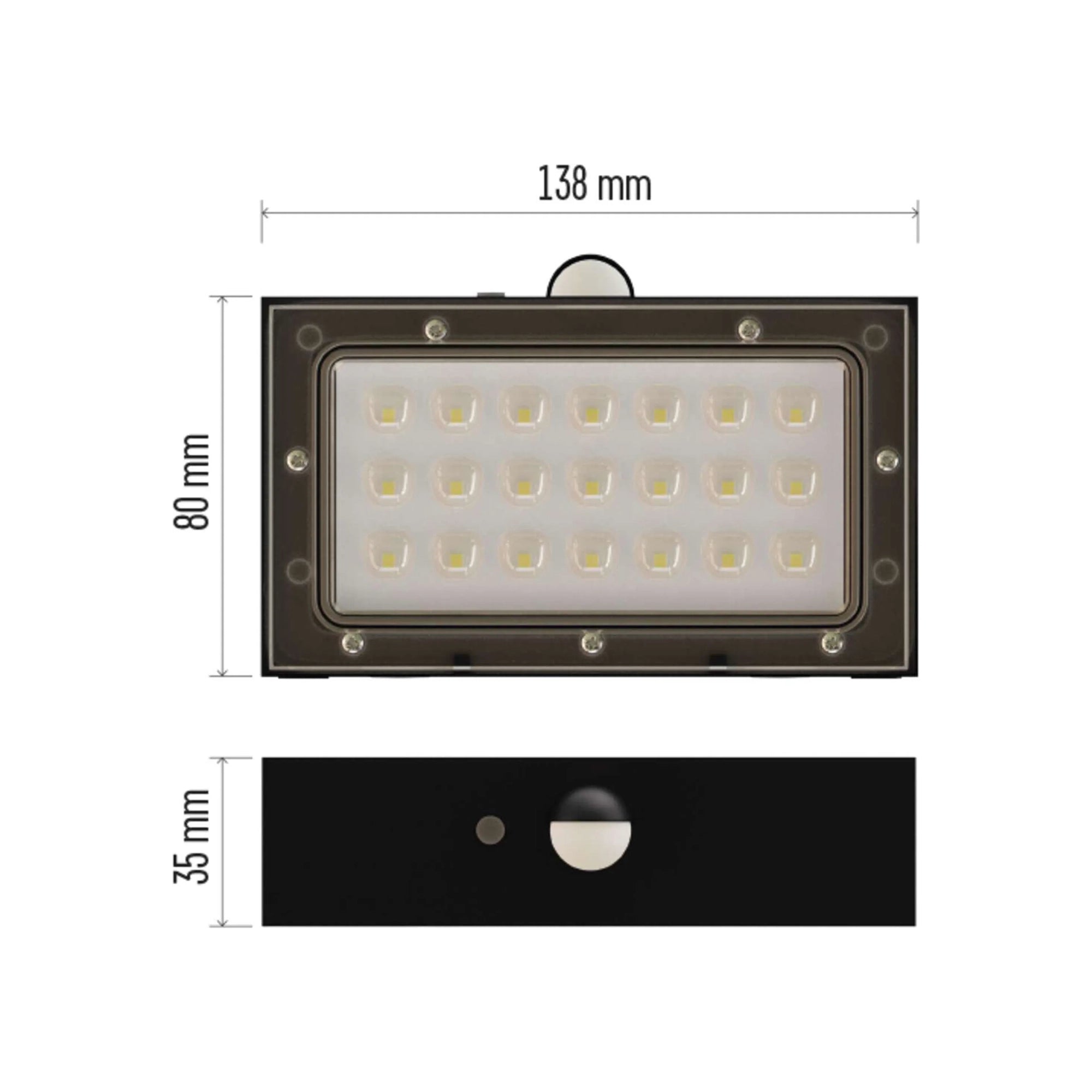 BRIXO LED solarna zidna svjetiljka, senzor pokreta, crna, 4000K, IP65, 35mm