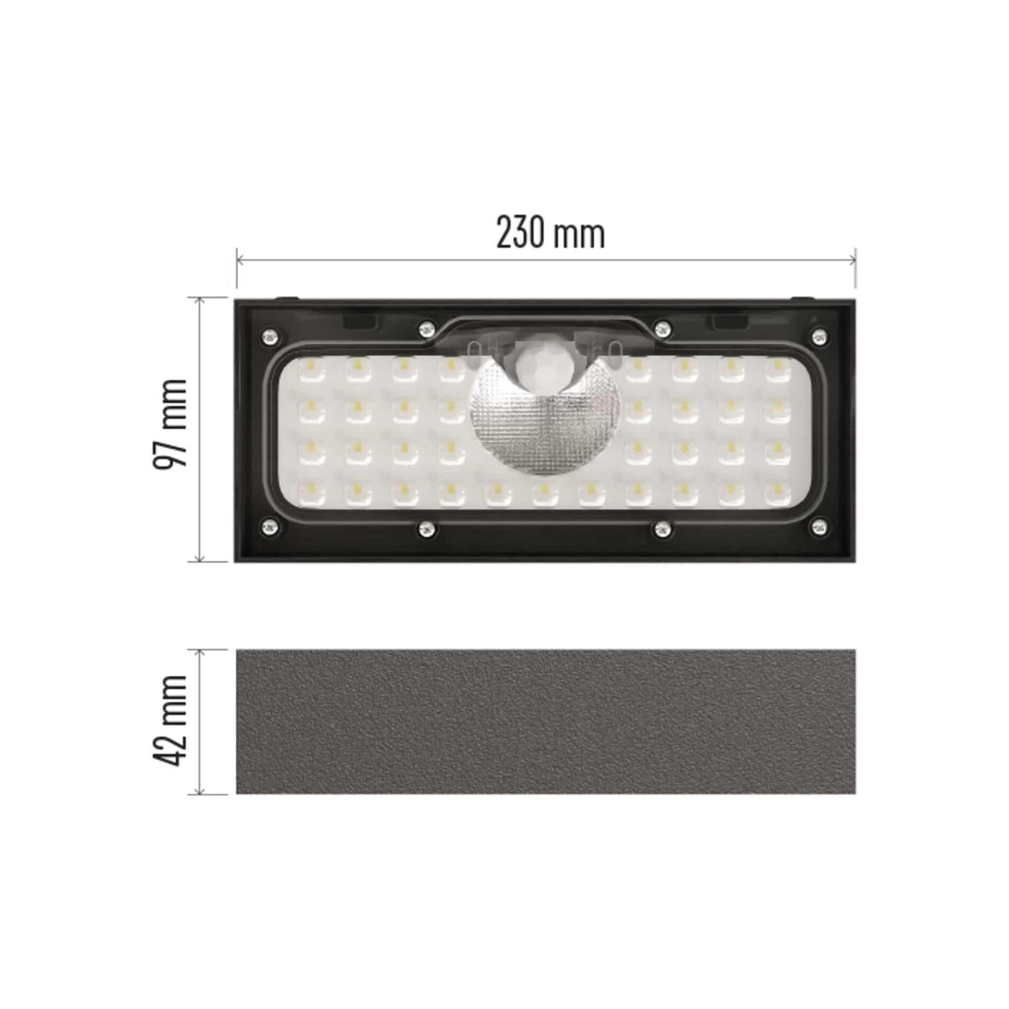 BRIXO LED solarna zidna svjetiljka, senzor pokreta, crna, 4000K, IP65, 42mm