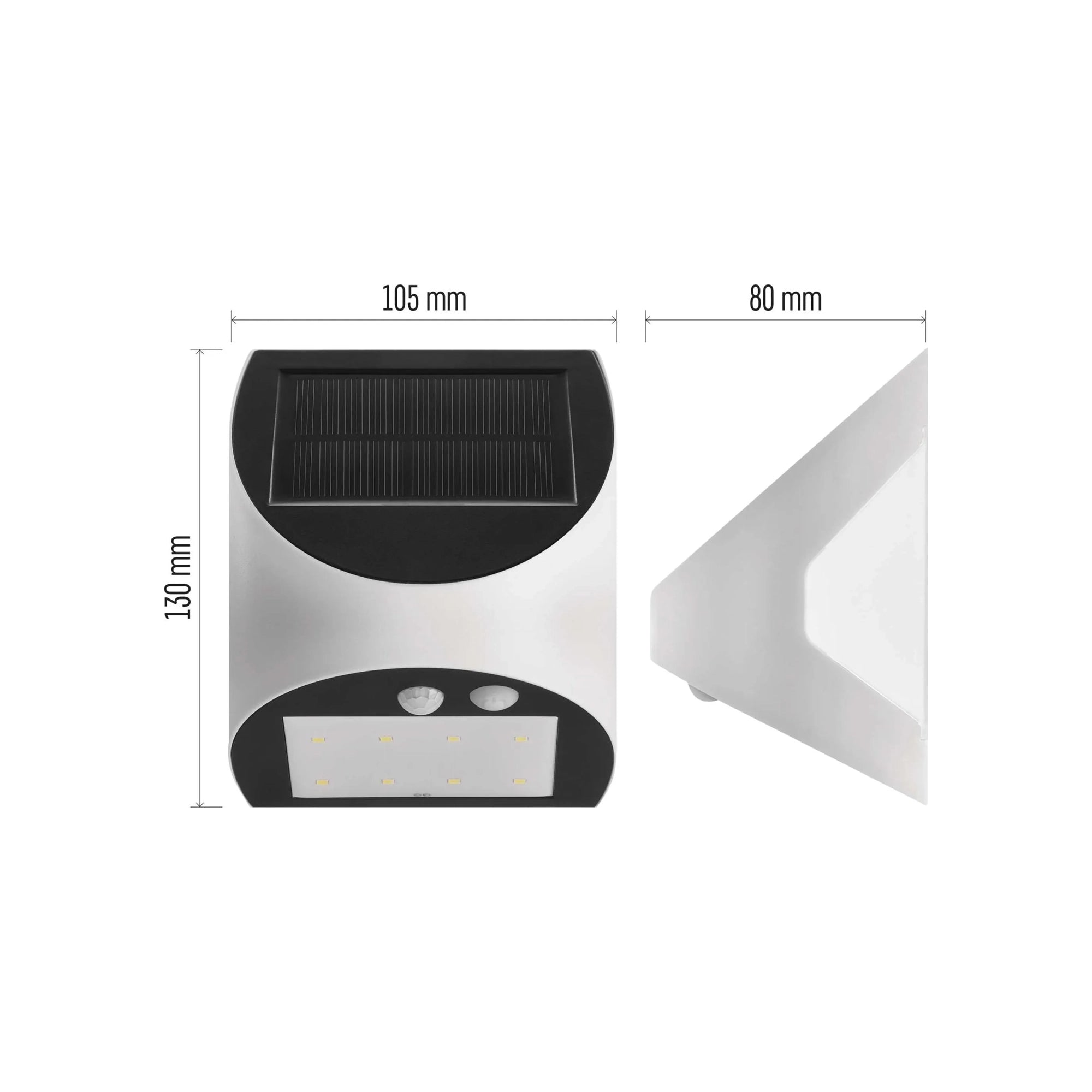 LED solarna zidna svjetiljka LUMI, senzor pokreta, bijela, 4000K, IP54
