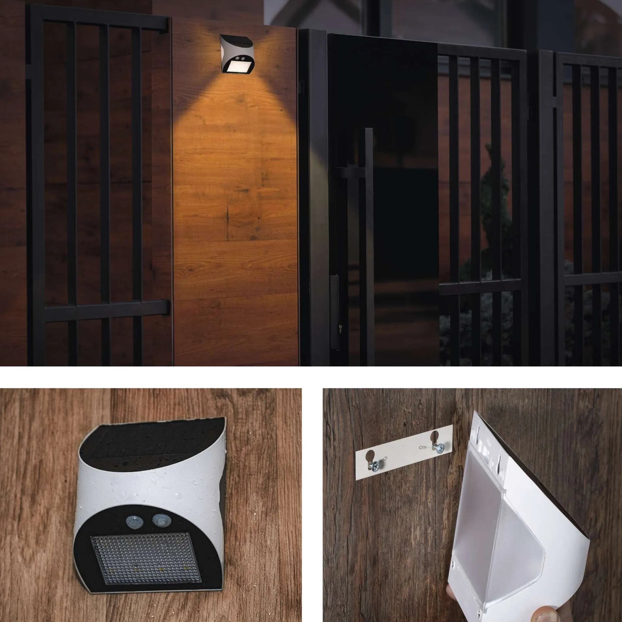 LUMI LED solarna zidna svjetiljka, senzor pokreta, bijela, 4000K, IP54, 130mm