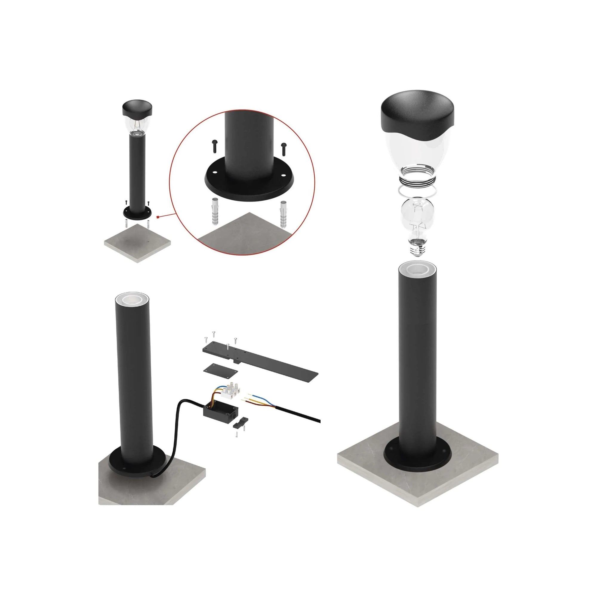 ARTEO zidna svjetiljka, antracit, 1xE27, IP44, 230mm