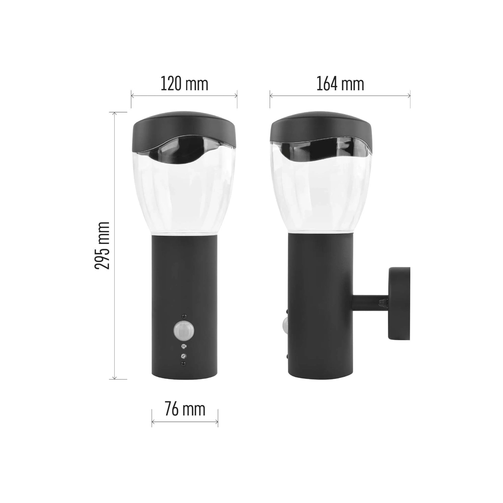 ARTEO zidna svjetiljka, senzor pokreta, antracit, 1xE27, IP44, 295mm