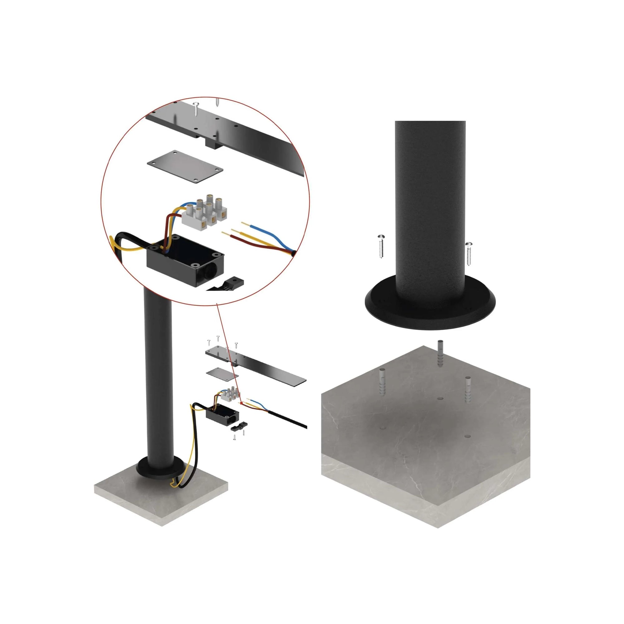 NIKA LED vrtna svjetiljka, antracit, 12.5W, 3000K, IP44, 500mm