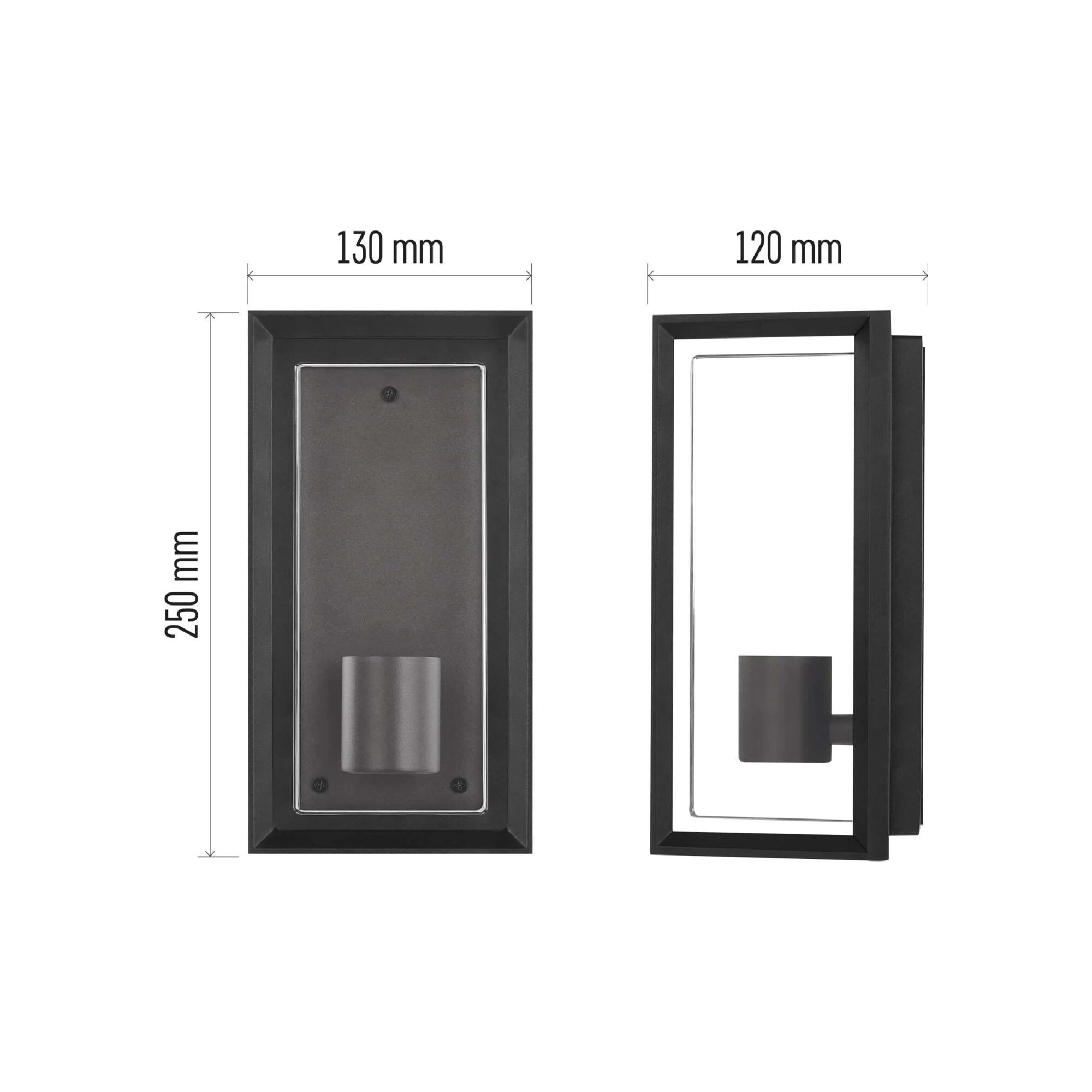 MALVA zidna svjetiljka, crna, 1xE27, IP44, 250mm